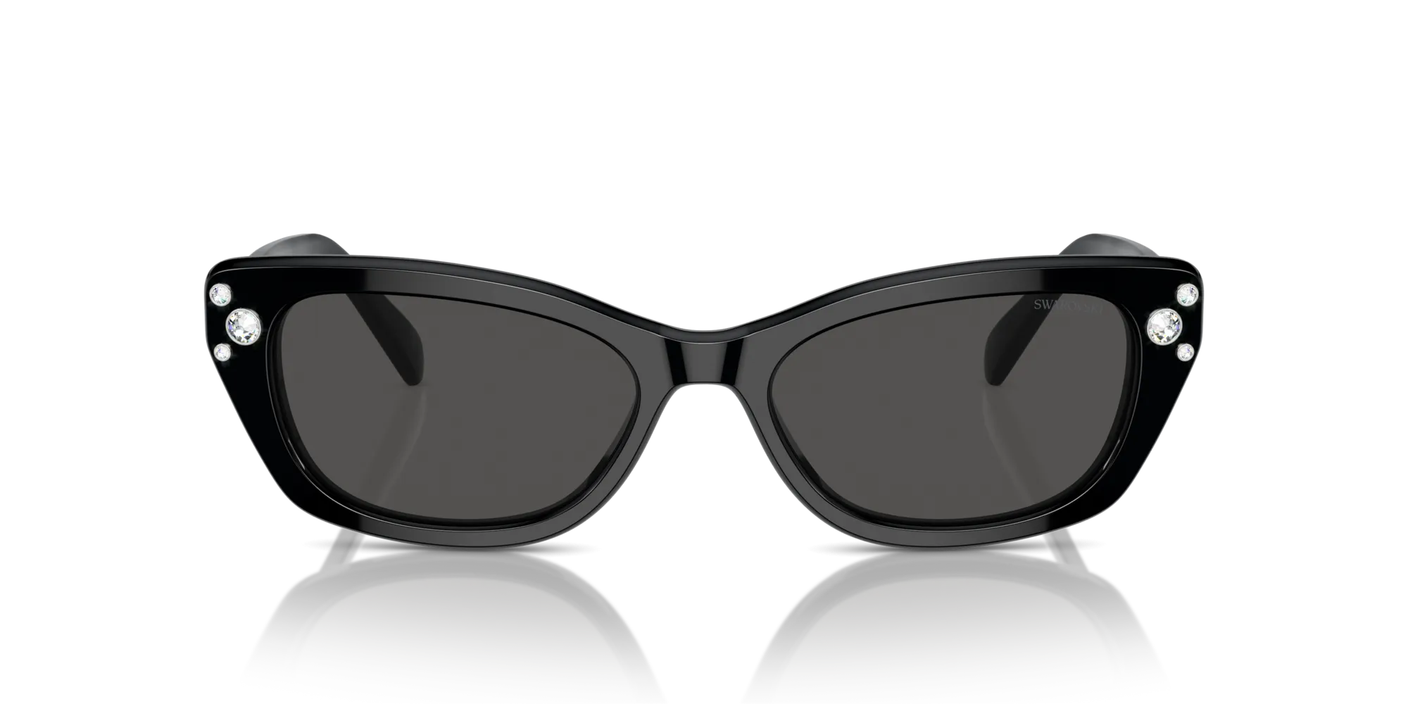 Swarovski SK6018 30017N Occhiali da sole Acetato Nero Grigio Pillow Normale - immagine 3