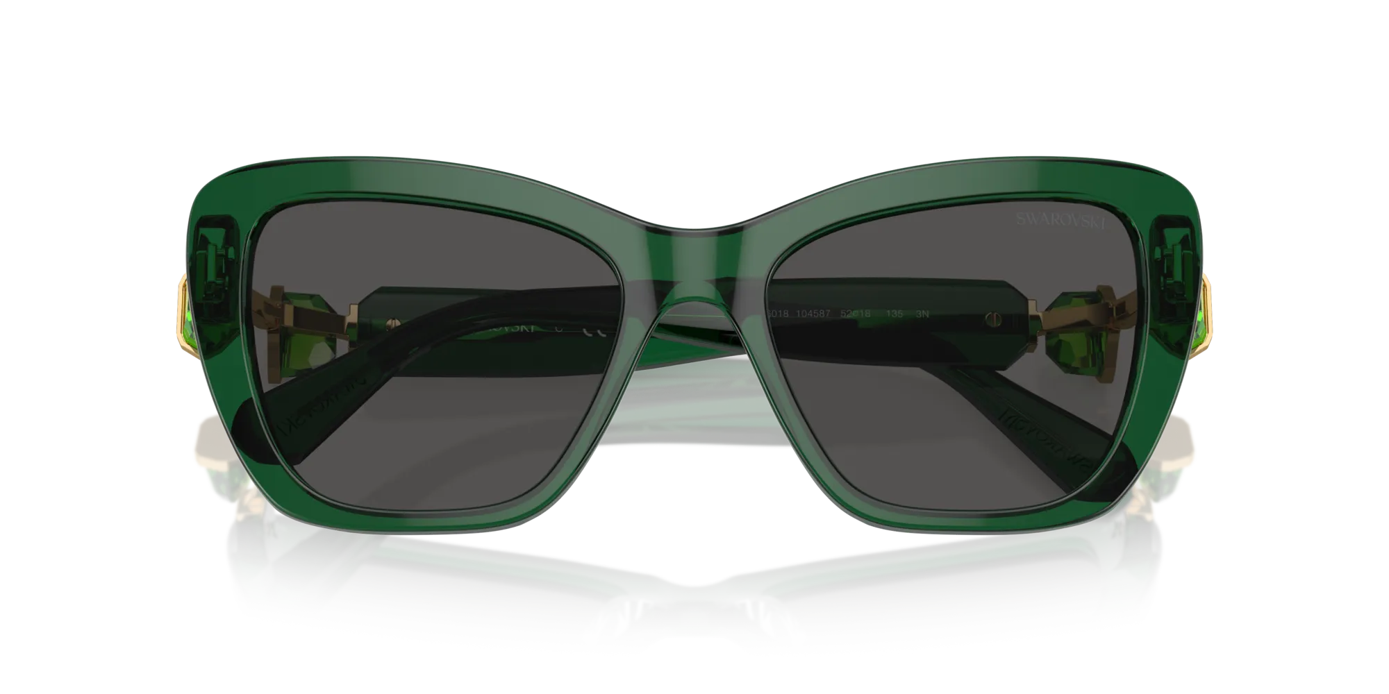 Swarovski SK6018 104587 Occhiali da sole Acetato Verde Grigio Cat Eye Normale - immagine 2