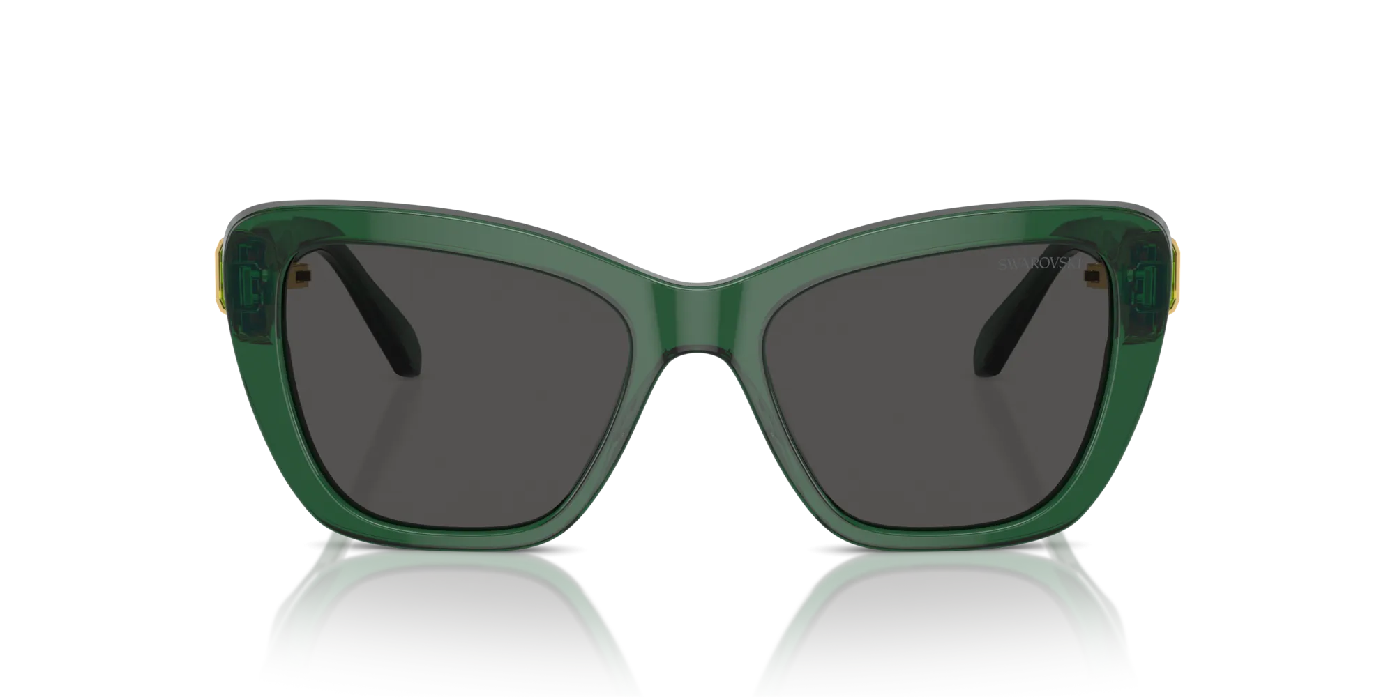 Swarovski SK6018 104587 Occhiali da sole Acetato Verde Grigio Cat Eye Normale - immagine 3