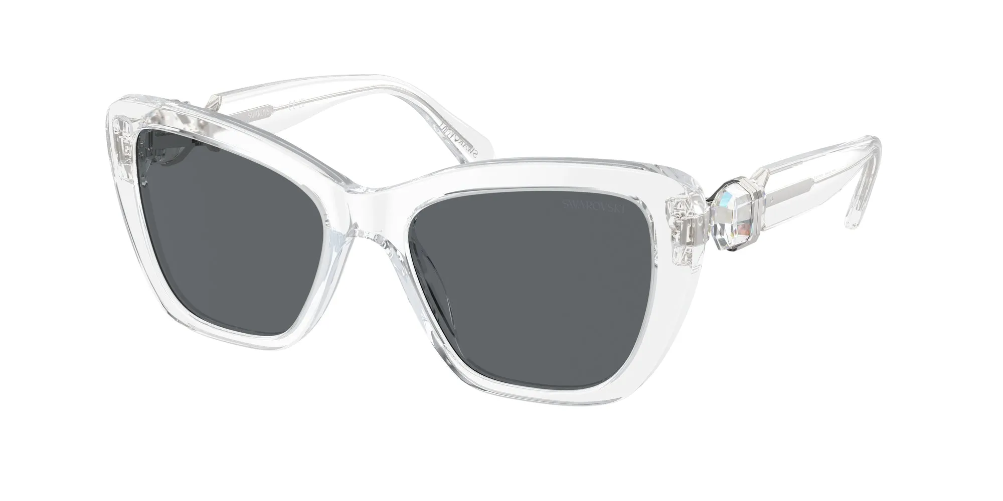 Swarovski SK6018 102787 Occhiali da sole Acetato Trasparente Grigio Cat Eye Normale - immagine 1