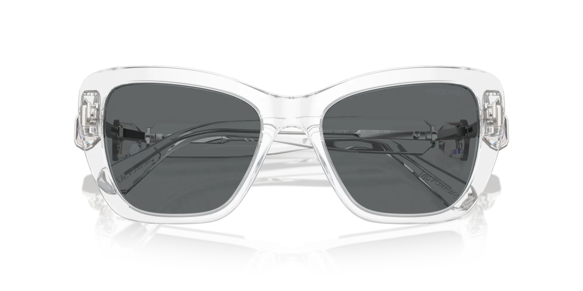 Swarovski SK6018 102787 Occhiali da sole Acetato Trasparente Grigio Cat Eye Normale - immagine 2