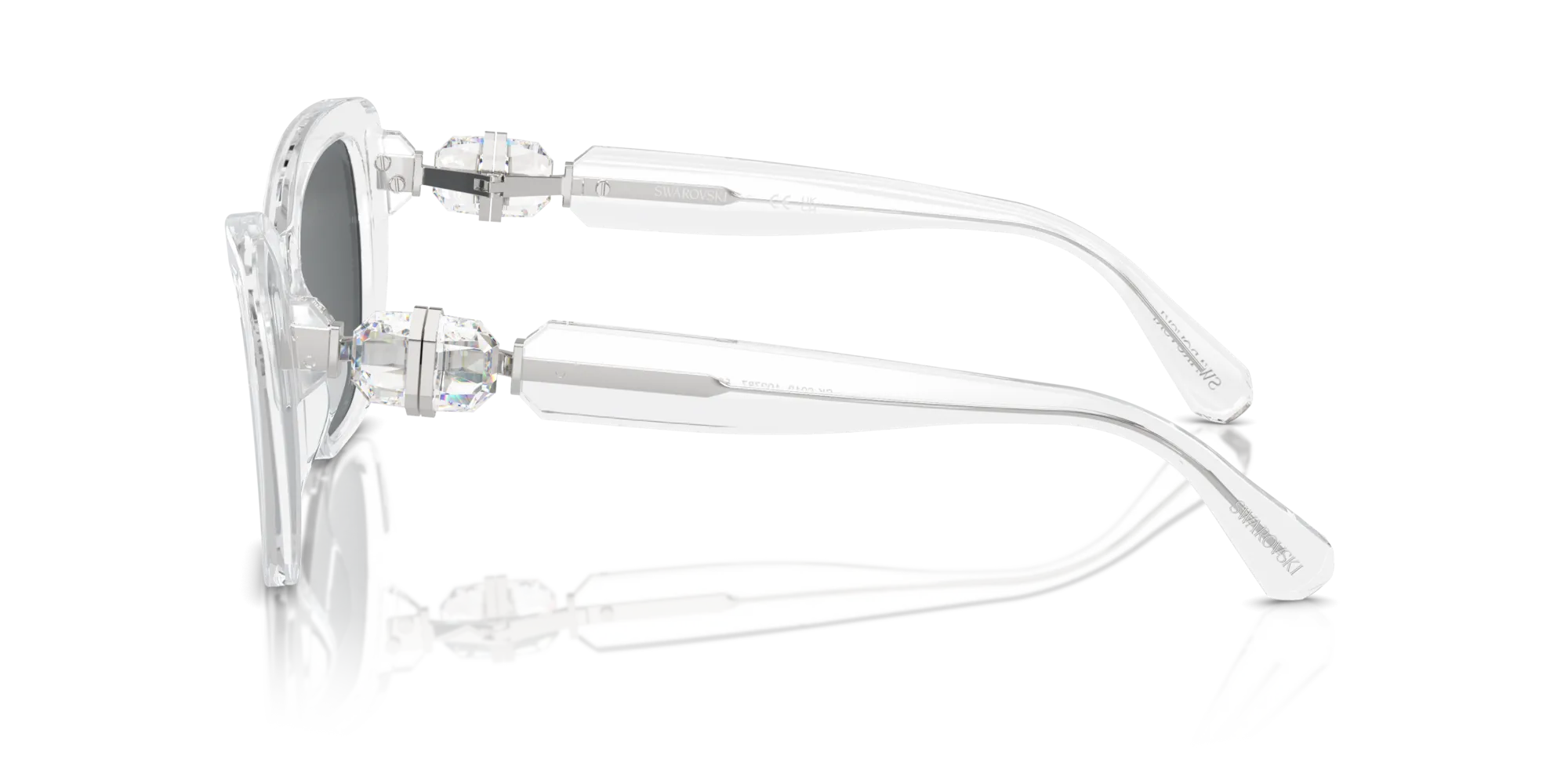 Swarovski SK6018 102787 Occhiali da sole Acetato Trasparente Grigio Cat Eye Normale - immagine 4