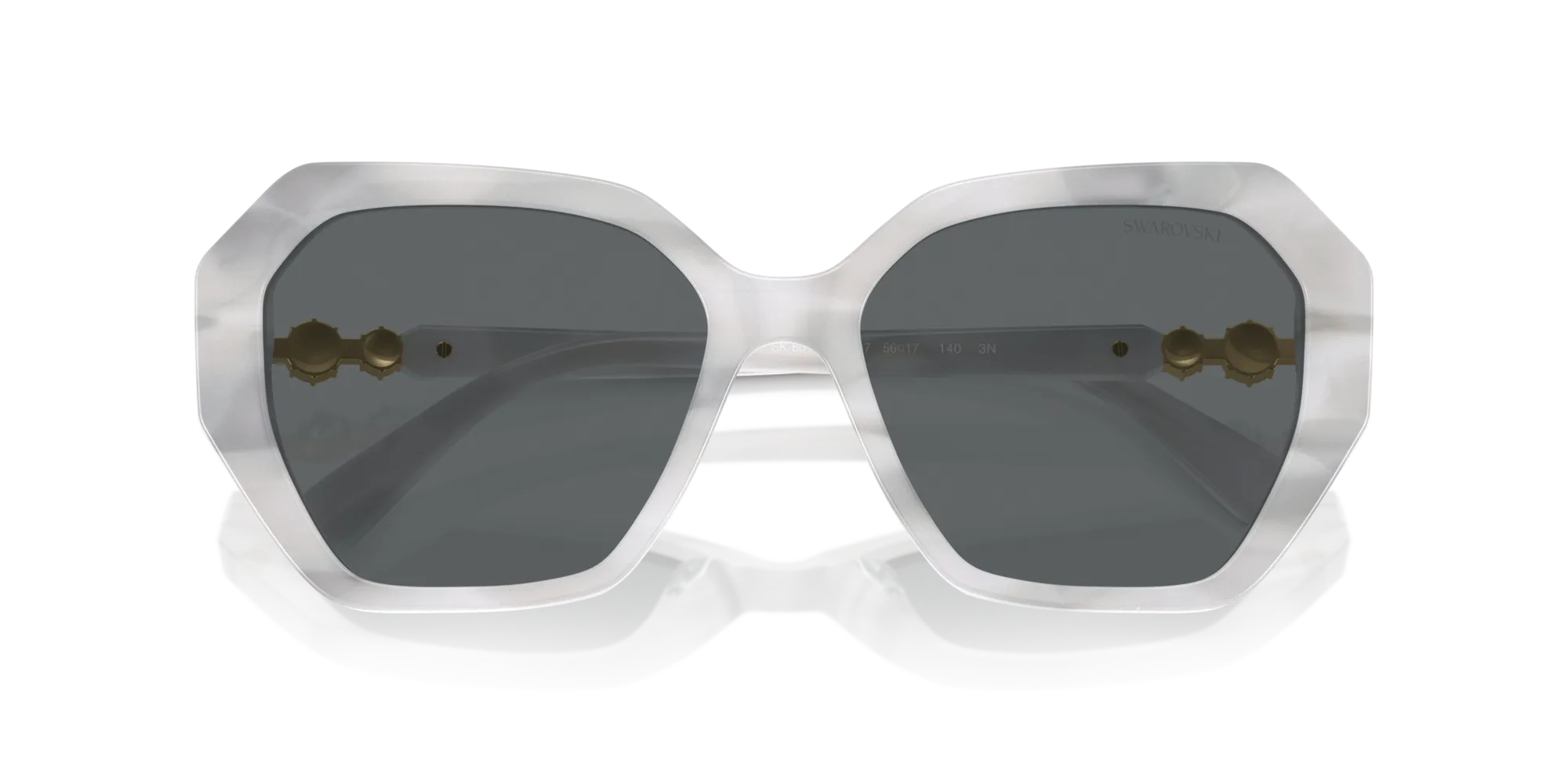 Swarovski SK6017 104287 Occhiali da sole Acetato Bianco Grigio Geometrica Normale - immagine 2
