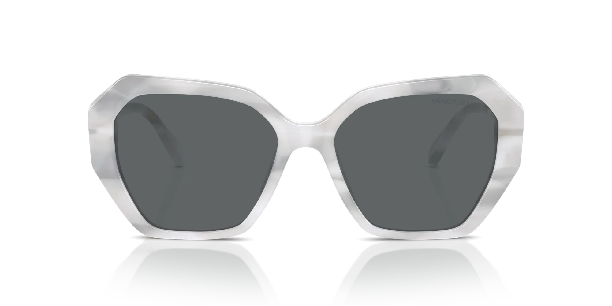 Swarovski SK6017 104287 Occhiali da sole Acetato Bianco Grigio Geometrica Normale - immagine 3