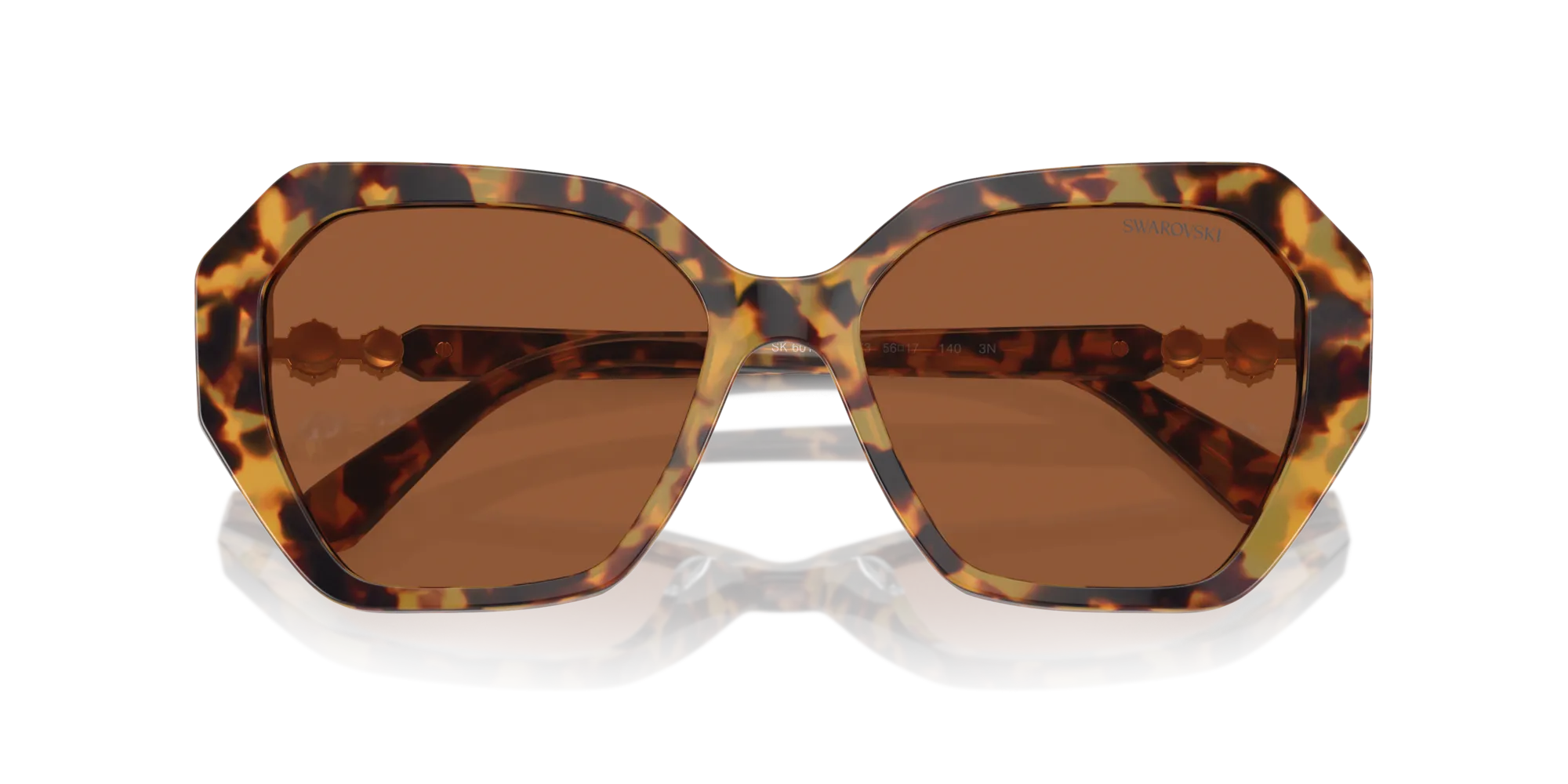Swarovski SK6017 100473 Occhiali da sole Acetato Tartaruga Marrone Geometrica Normale - immagine 2