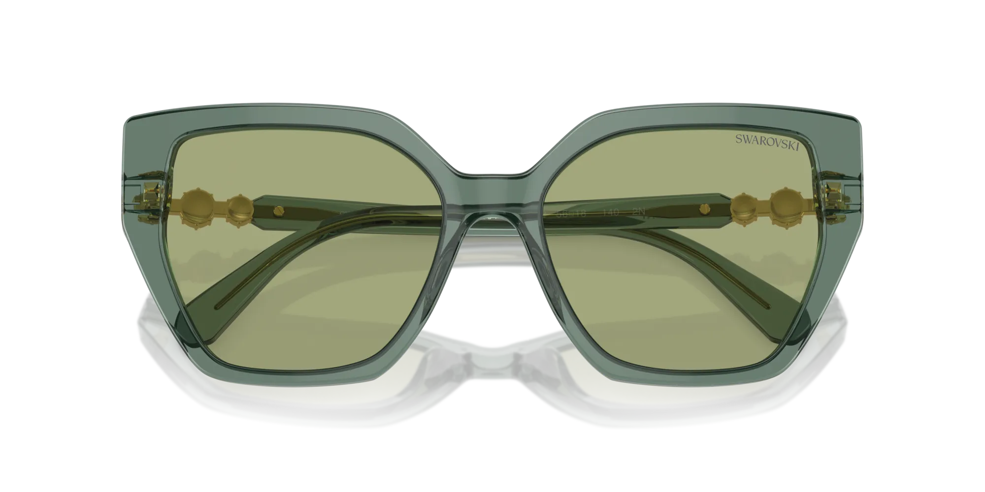 Swarovski SK6016 104382 Occhiali da sole Acetato Verde Verde Geometrica Normale - immagine 2