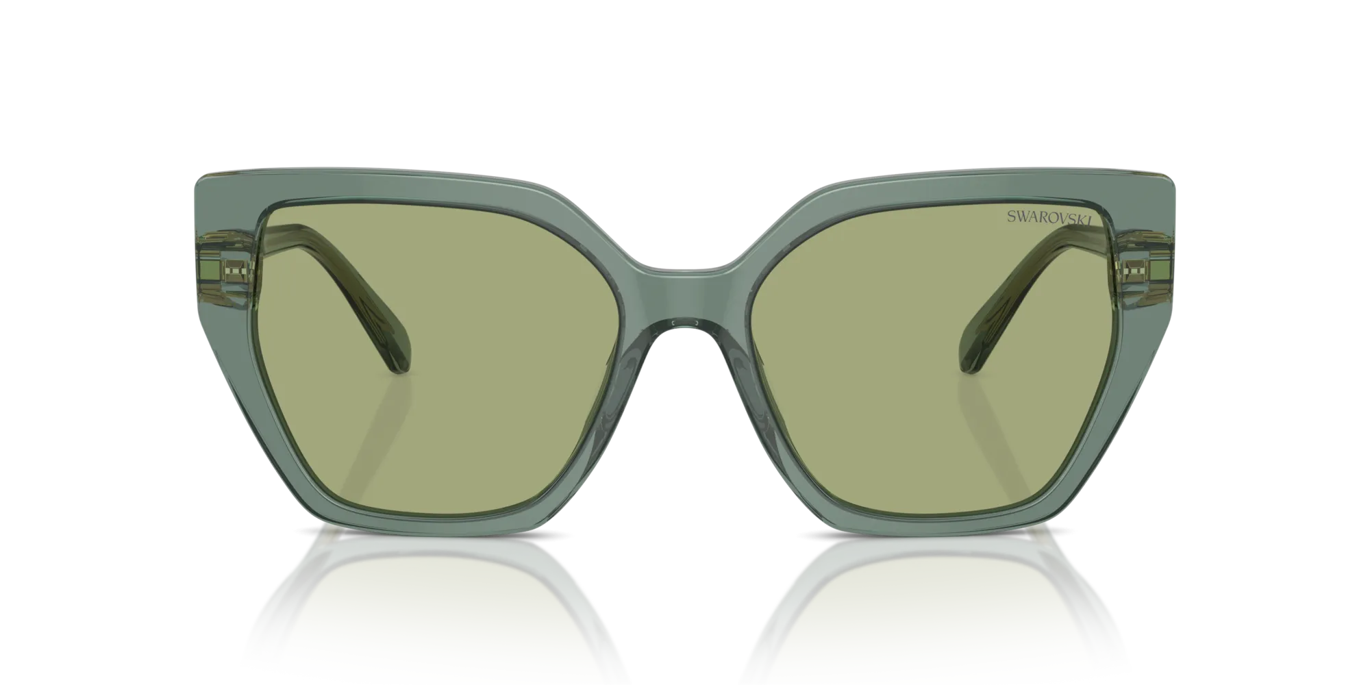 Swarovski SK6016 104382 Occhiali da sole Acetato Verde Verde Geometrica Normale - immagine 3