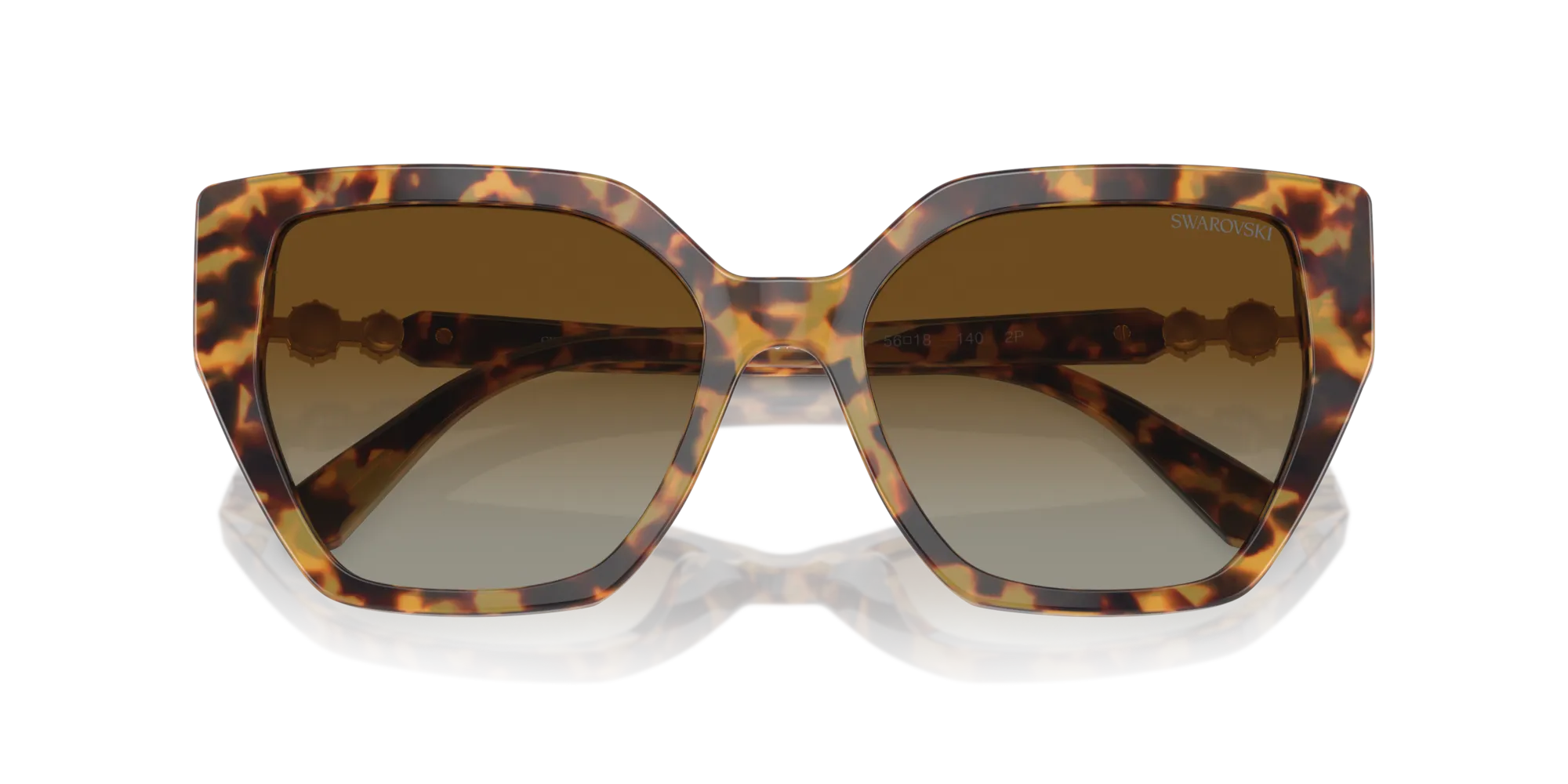 Swarovski SK6016 1004T5 Occhiali da sole Acetato Tartaruga Marrone Geometrica Polarizzata Sfumato - immagine 2