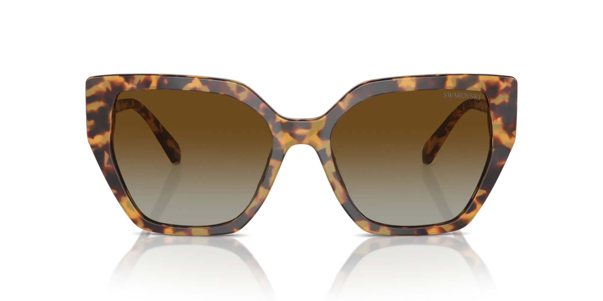 Swarovski SK6016 1004T5 Occhiali da sole Acetato Tartaruga Marrone Geometrica Polarizzata Sfumato - immagine 3