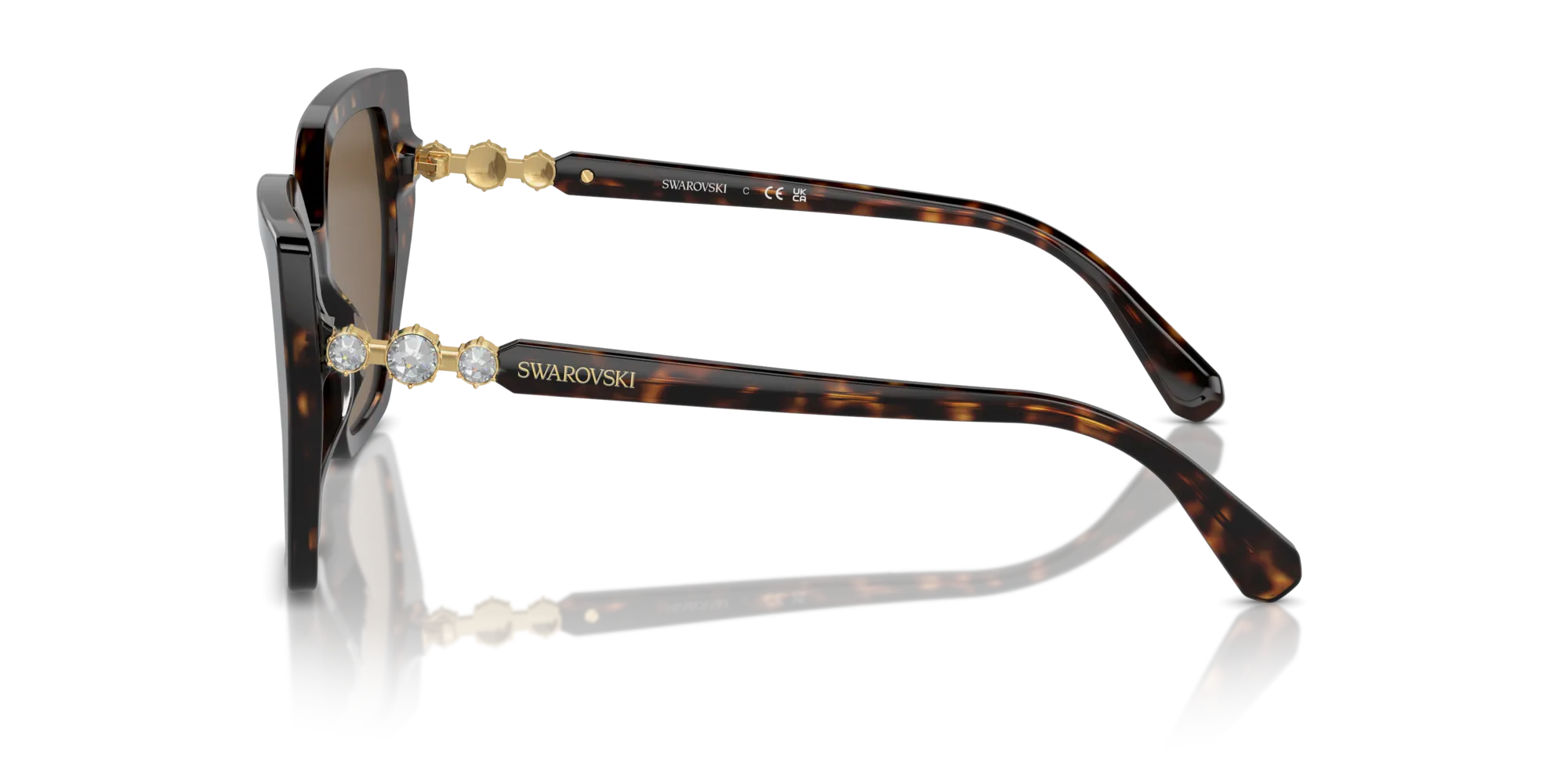 Swarovski SK6016 100273 Occhiali da sole Acetato Marrone Marrone Geometrica Normale - immagine 4