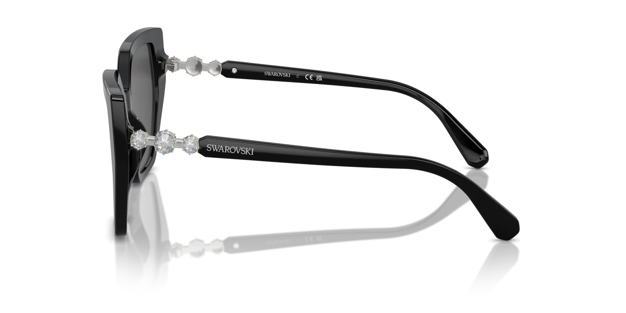 Swarovski SK6016 100187 Occhiali da sole Acetato Nero Grigio Geometrica Normale - immagine 4