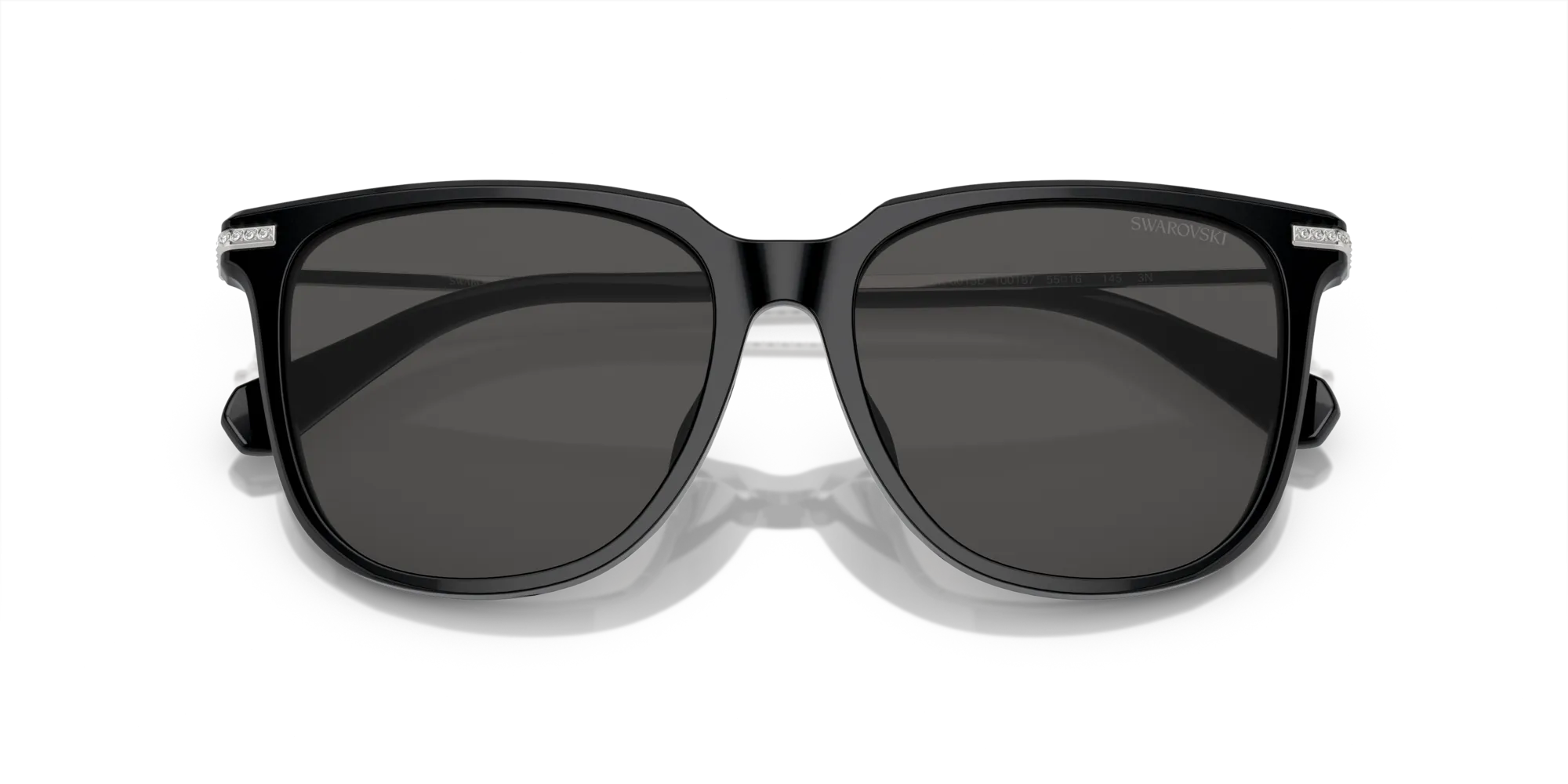 Swarovski SK6015D 100187 Occhiali da sole Acetato Nero Grigio Squadrata Normale - immagine 2