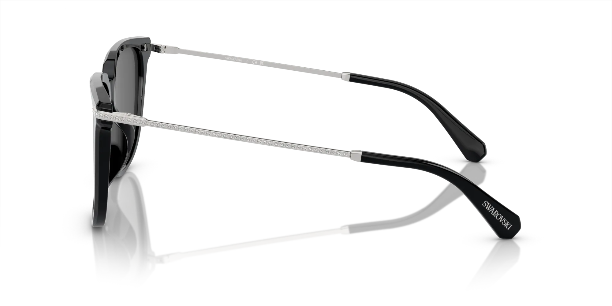 Swarovski SK6015D 100187 Occhiali da sole Acetato Nero Grigio Squadrata Normale - immagine 4
