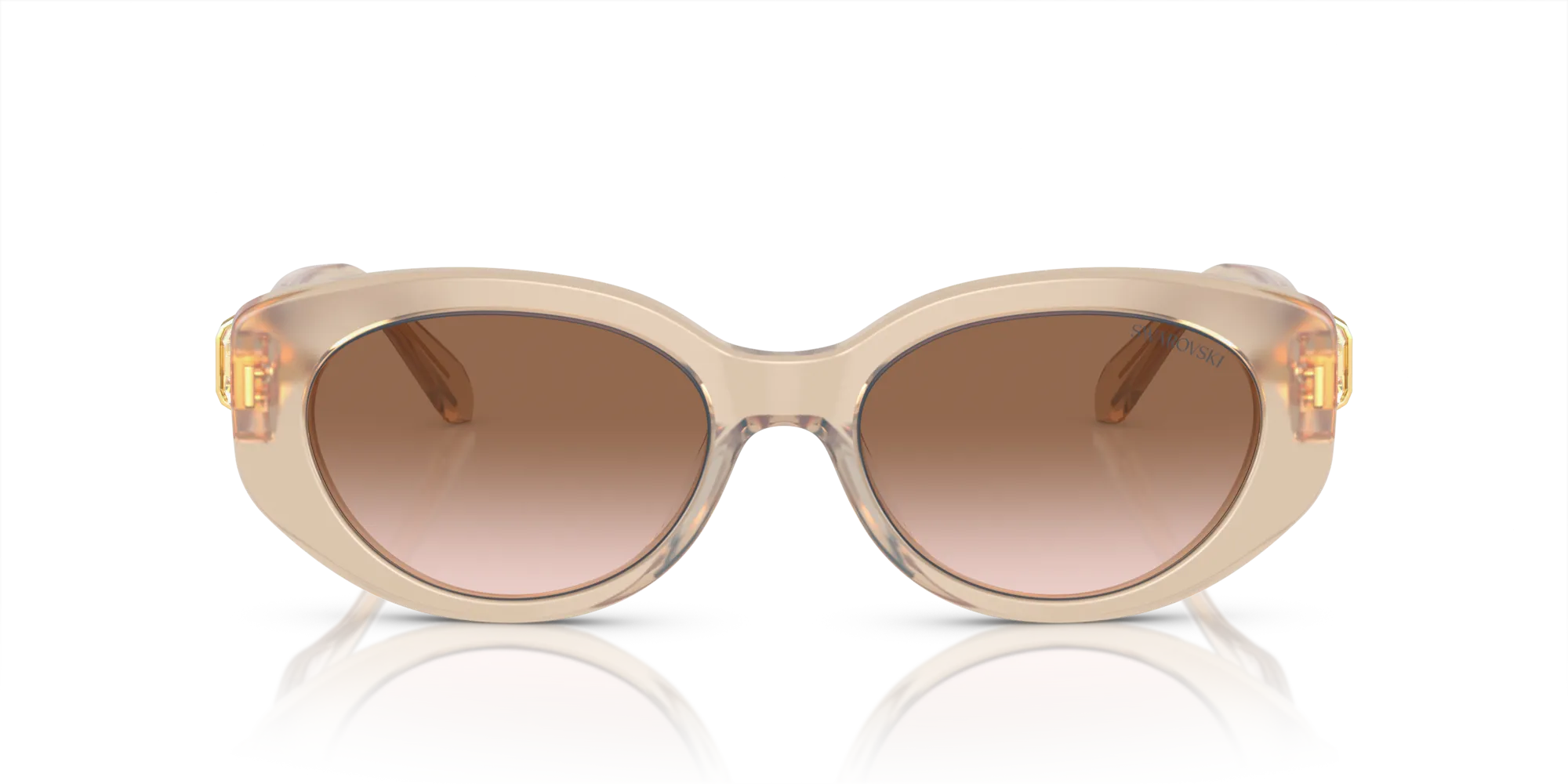 Swarovski SK6002 103413 Occhiali da sole Acetato Marrone Marrone Rotonda Normale Sfumato - immagine 3