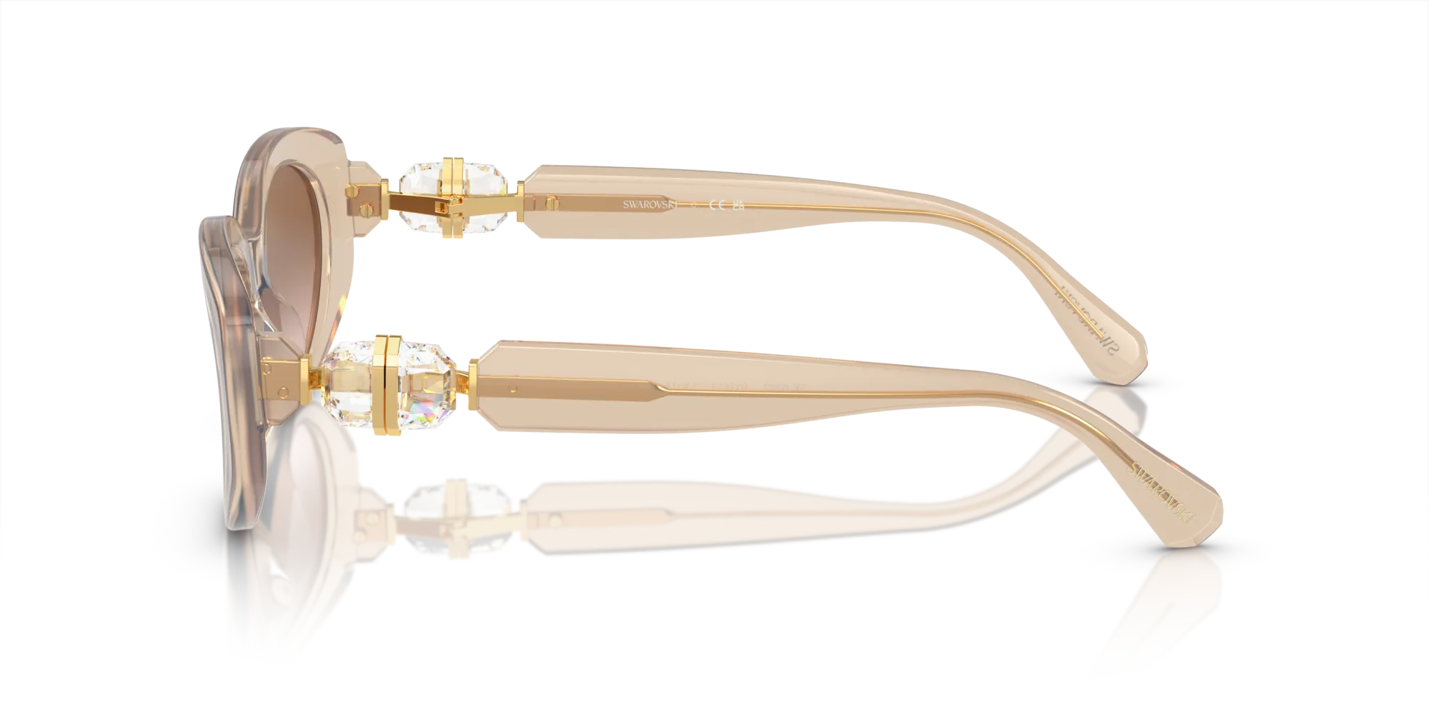 Swarovski SK6002 103413 Occhiali da sole Acetato Marrone Marrone Rotonda Normale Sfumato - immagine 4