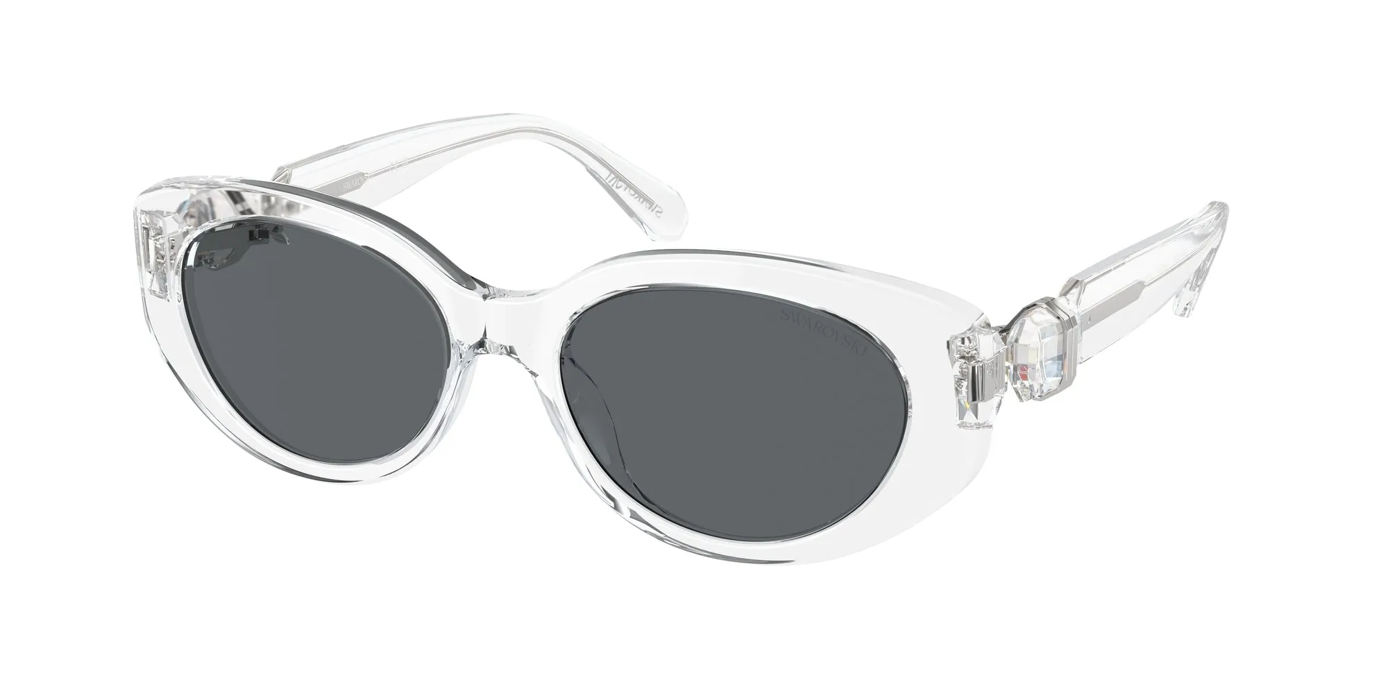 Swarovski SK6002 102787 Occhiali da sole Acetato Trasparente Grigio Rotonda Normale - immagine 1