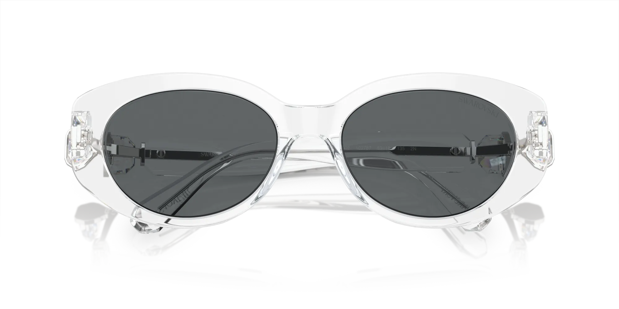 Swarovski SK6002 102787 Occhiali da sole Acetato Trasparente Grigio Rotonda Normale - immagine 2