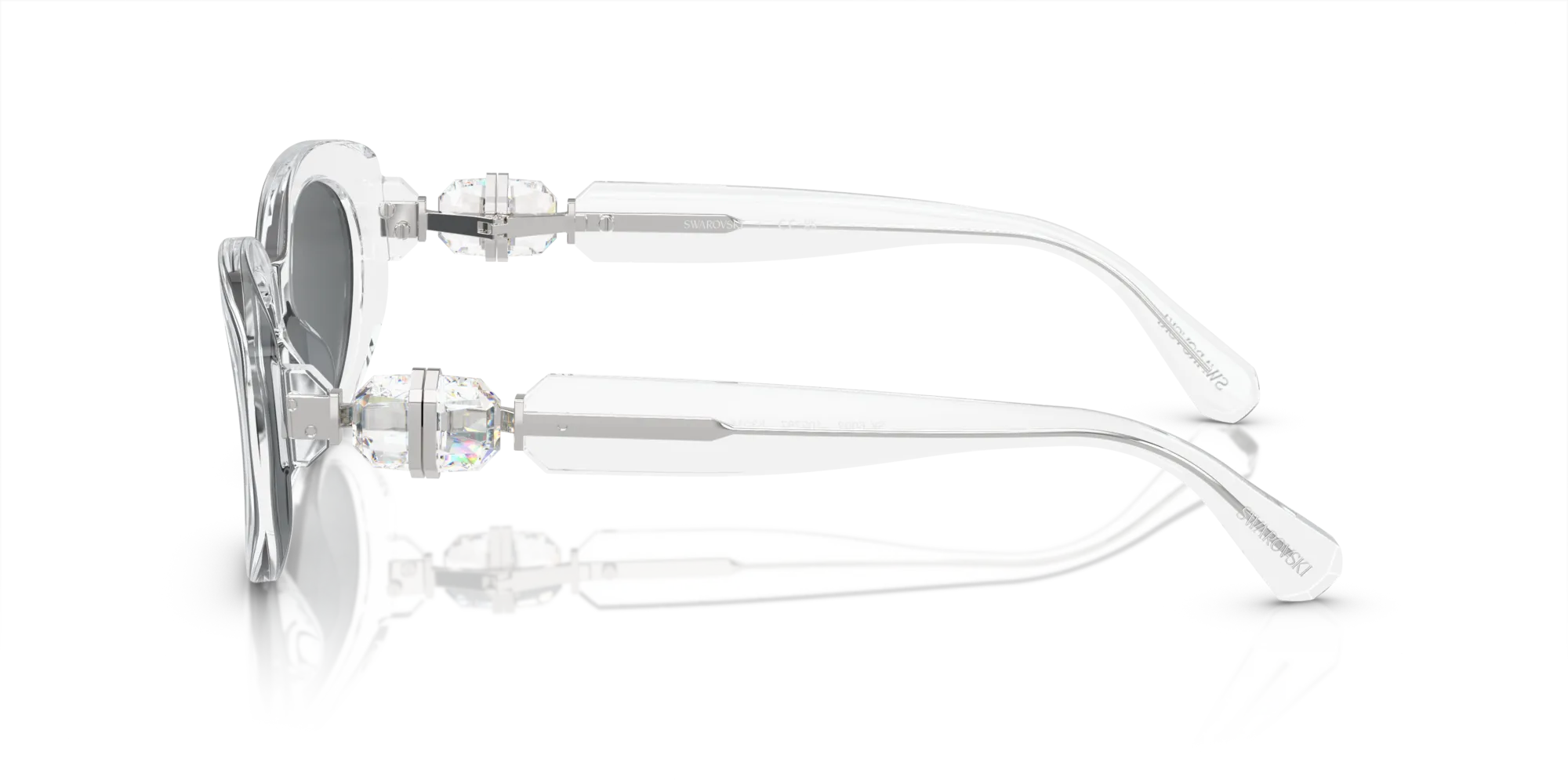 Swarovski SK6002 102787 Occhiali da sole Acetato Trasparente Grigio Rotonda Normale - immagine 4