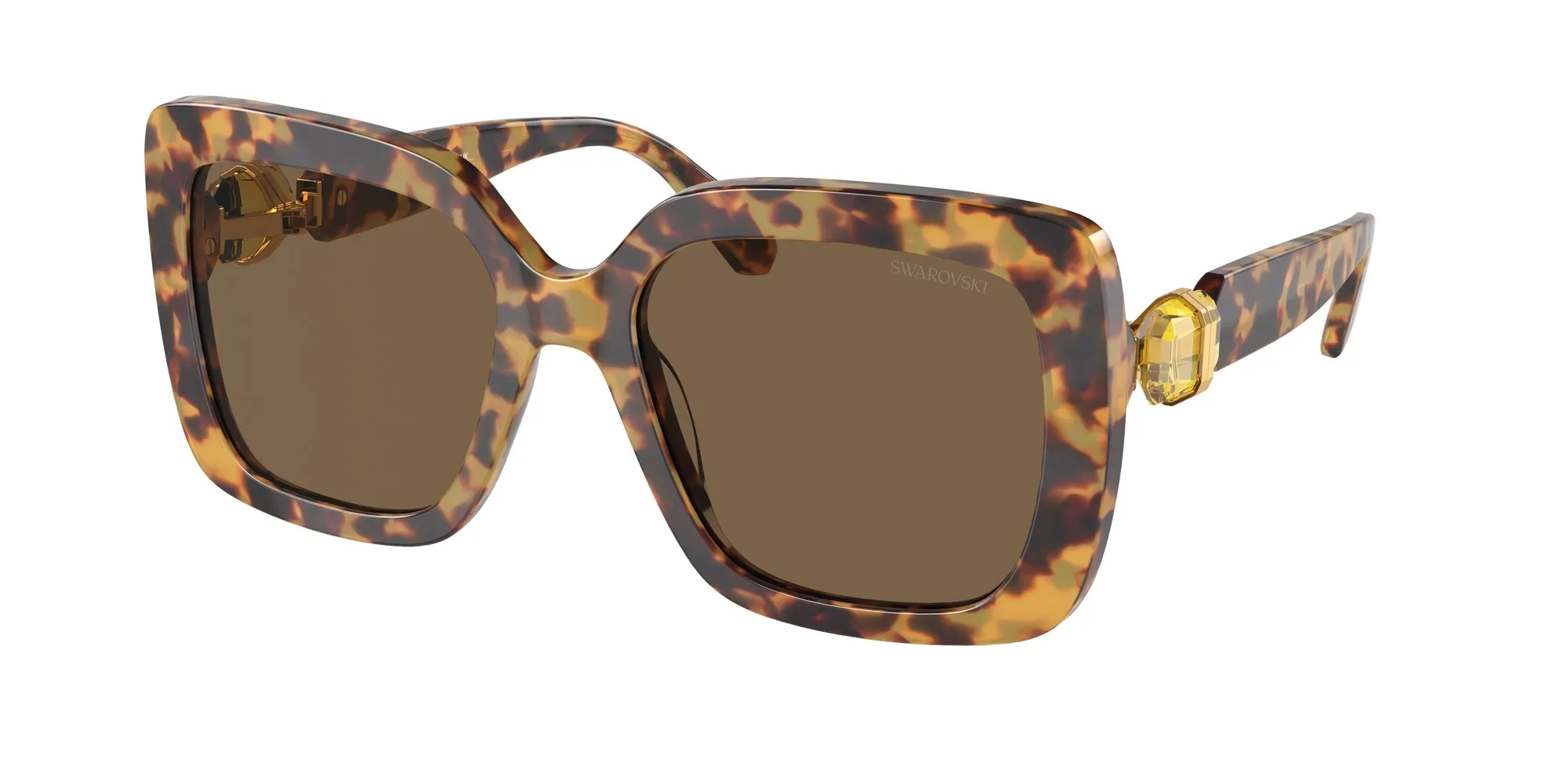 Swarovski SK6001 104073 Occhiali da sole Acetato Tartaruga Marrone Squadrata Normale - immagine 1