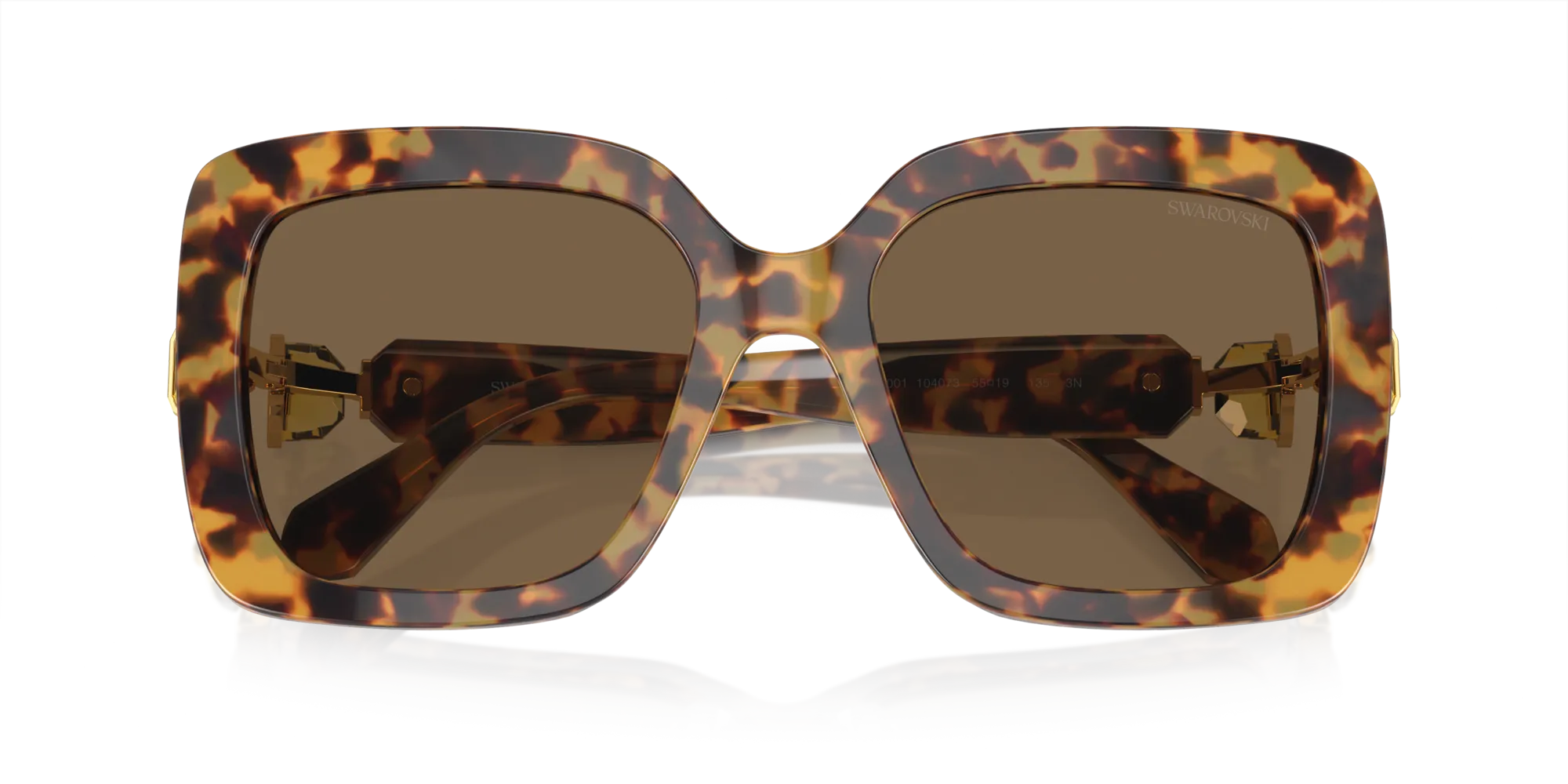 Swarovski SK6001 104073 Occhiali da sole Acetato Tartaruga Marrone Squadrata Normale - immagine 2