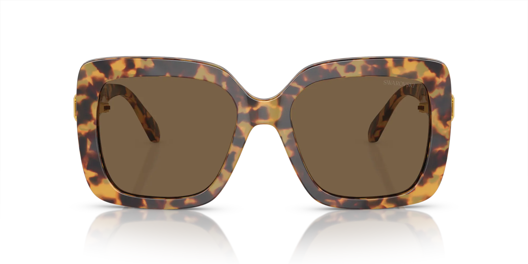 Swarovski SK6001 104073 Occhiali da sole Acetato Tartaruga Marrone Squadrata Normale - immagine 3
