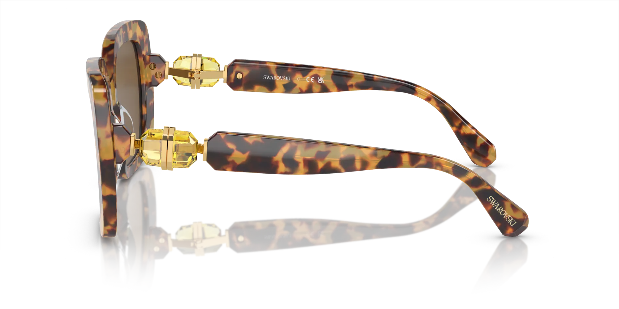Swarovski SK6001 104073 Occhiali da sole Acetato Tartaruga Marrone Squadrata Normale - immagine 4