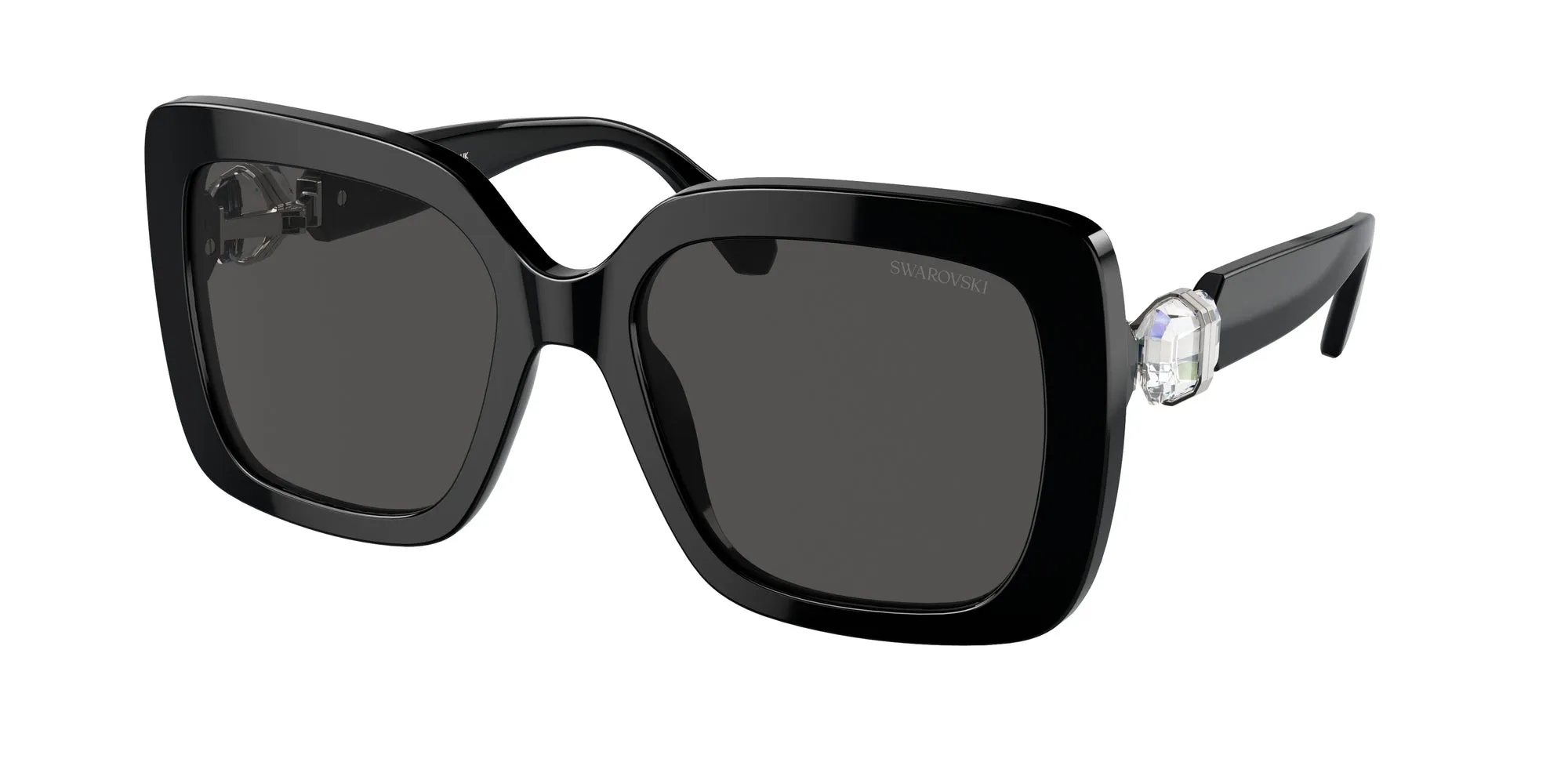 Swarovski SK6001 100187 Occhiali da sole Acetato Nero Grigio Squadrata Normale - immagine 1