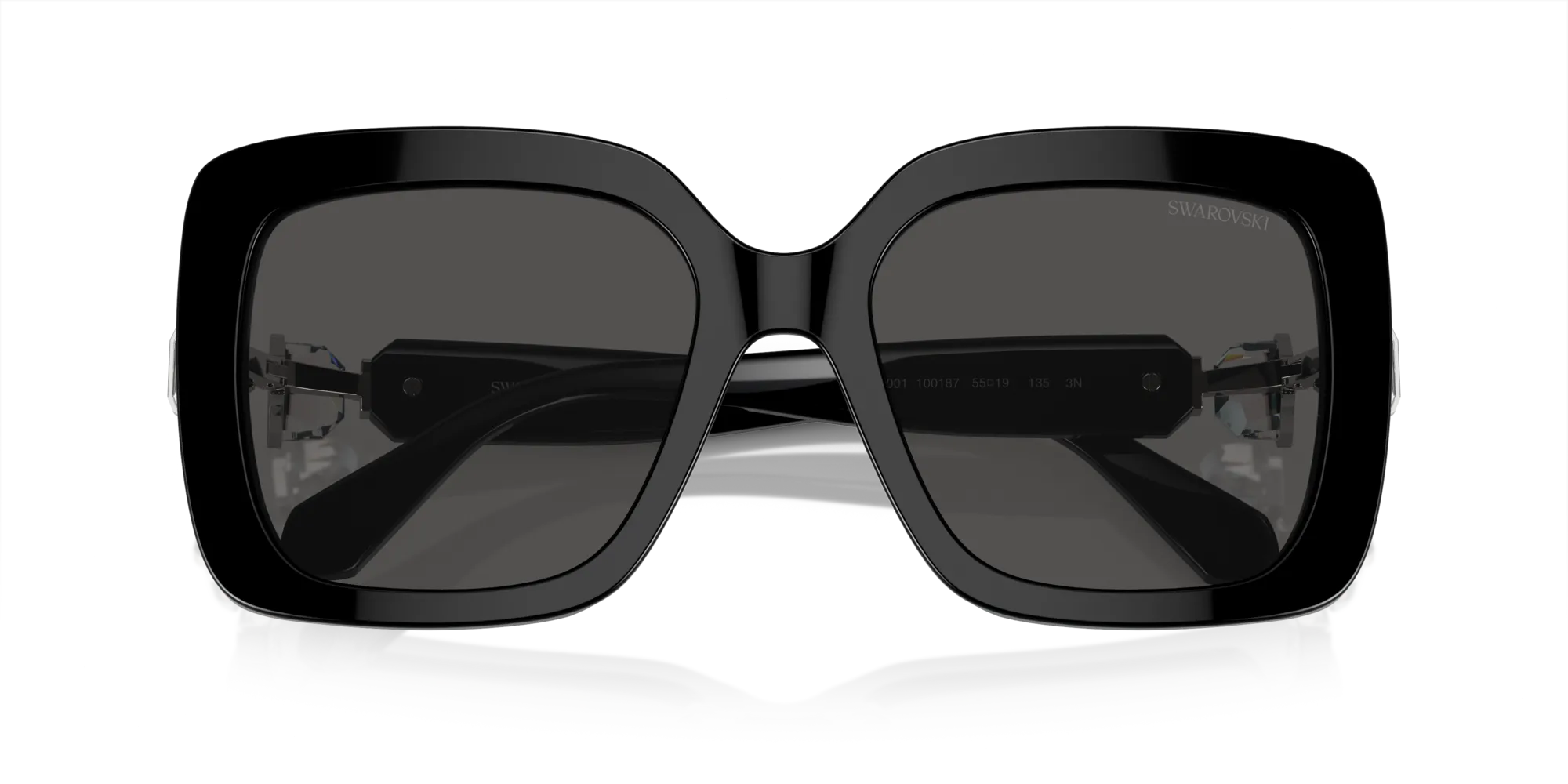 Swarovski SK6001 100187 Occhiali da sole Acetato Nero Grigio Squadrata Normale - immagine 2
