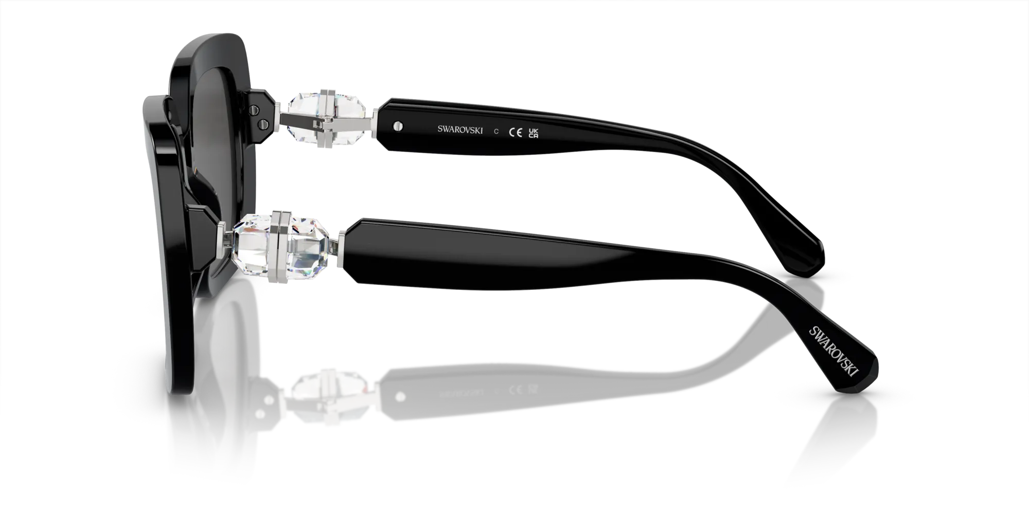Swarovski SK6001 100187 Occhiali da sole Acetato Nero Grigio Squadrata Normale - immagine 4