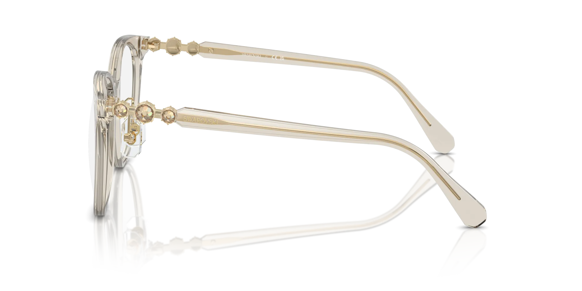 Swarovski SK2027D 3003 Montature da vista Acetato Marrone Rotonda Normale - immagine 4