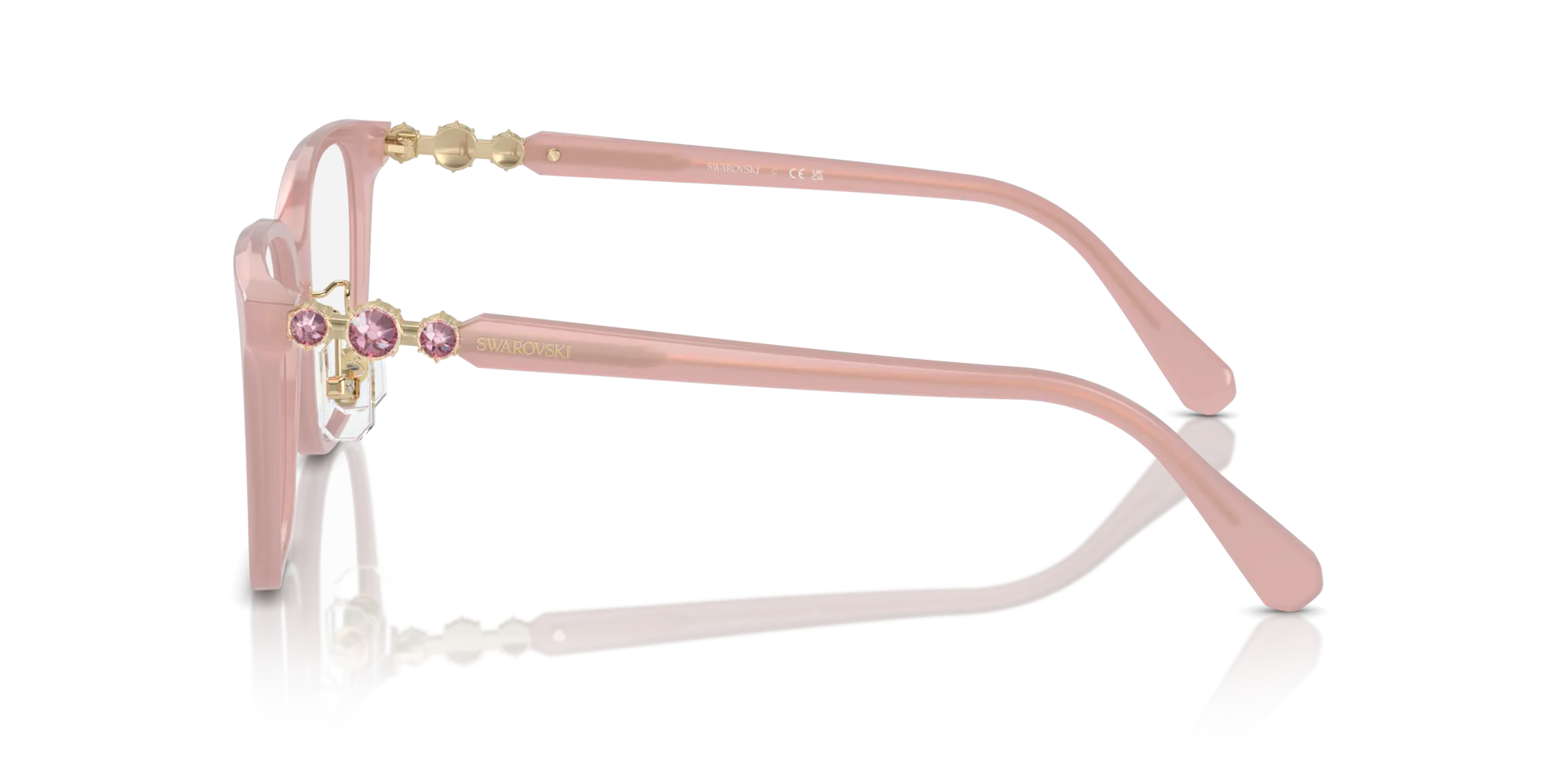 Swarovski SK2026D 1031 Montature da vista Acetato Rosa Trasparente Geometrica Normale - immagine 4