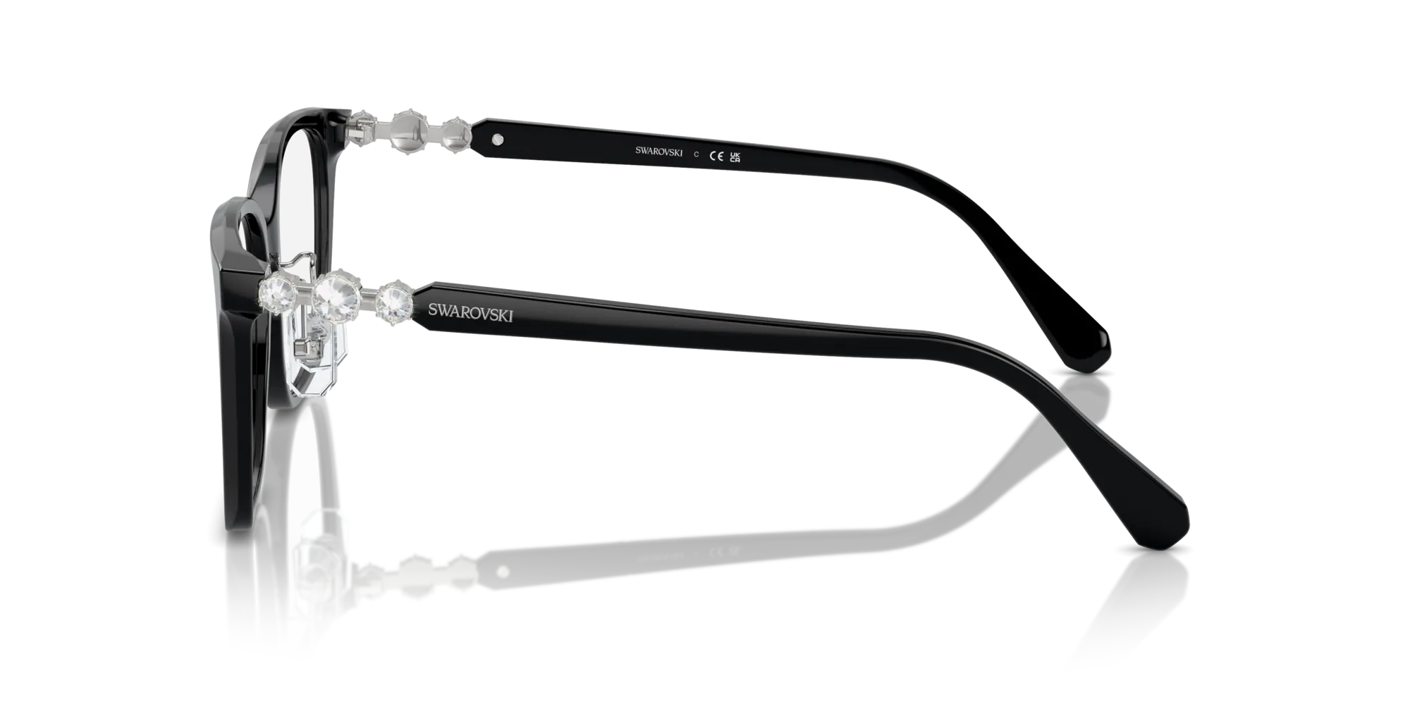 Swarovski SK2026D 1001 Montature da vista Acetato Nero Geometrica Normale - immagine 4