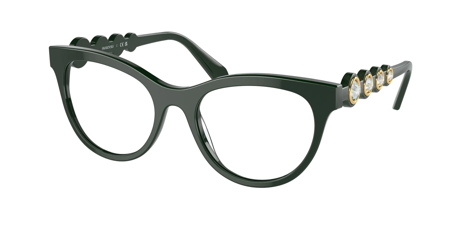 Swarovski SK2025 1026 Montature da vista Acetato Verde Rotonda Normale - immagine 1