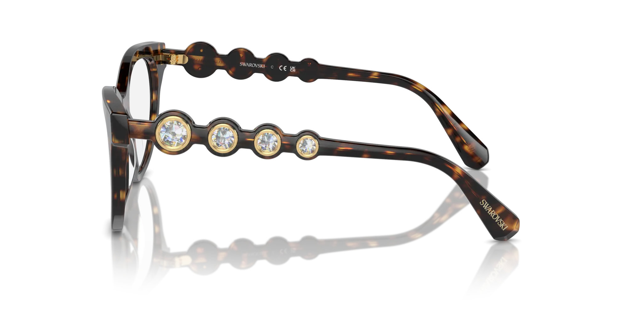 Swarovski SK2025 1002 Montature da vista Acetato Marrone Trasparente Rotonda Normale - immagine 4
