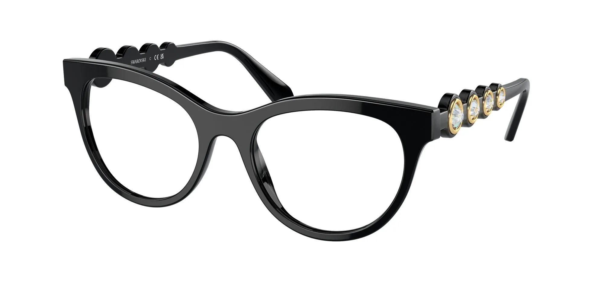 Swarovski SK2025 1001 Montature da vista Acetato Nero Rotonda Normale - immagine 1