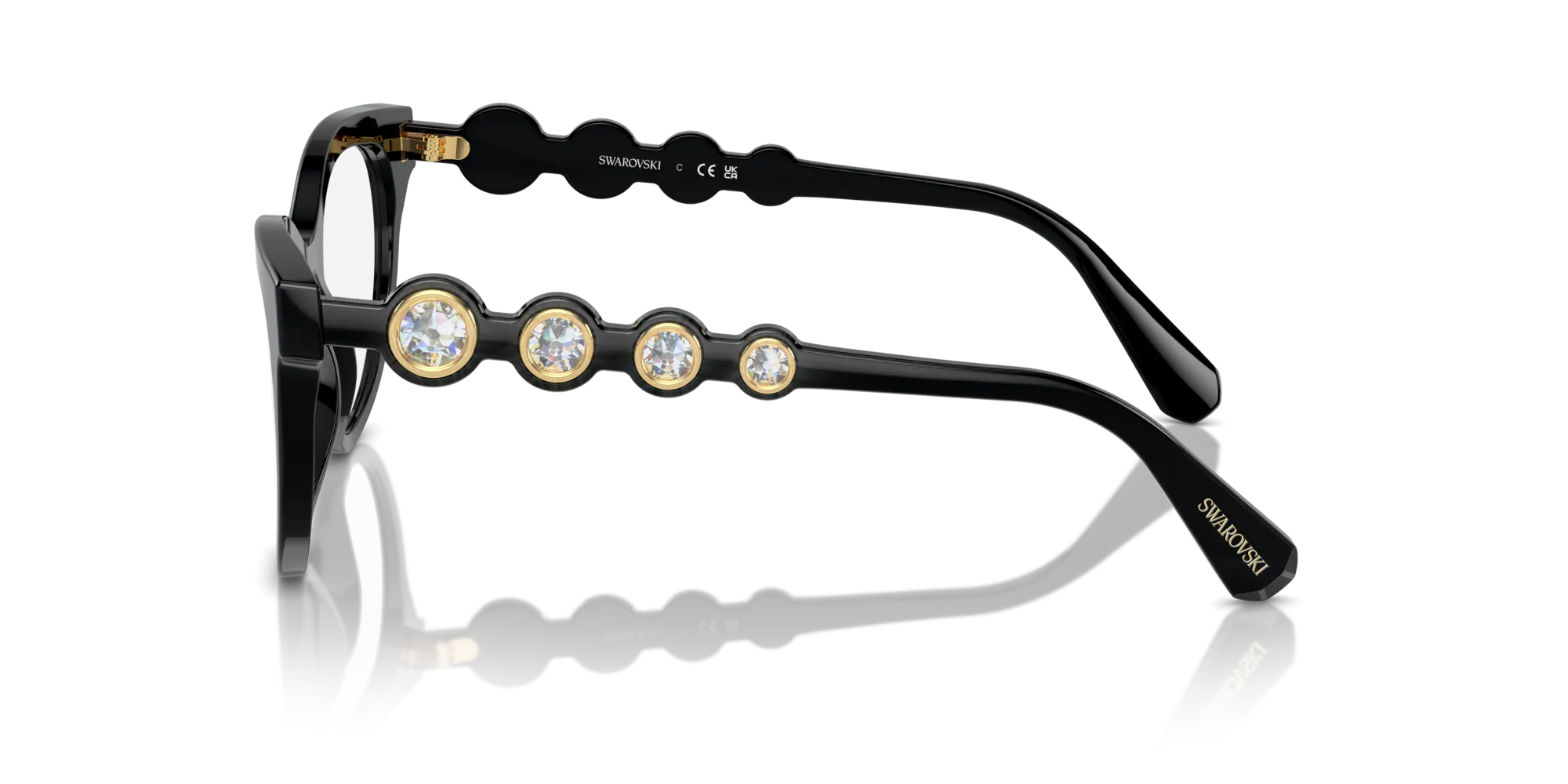 Swarovski SK2025 1001 Montature da vista Acetato Nero Rotonda Normale - immagine 4