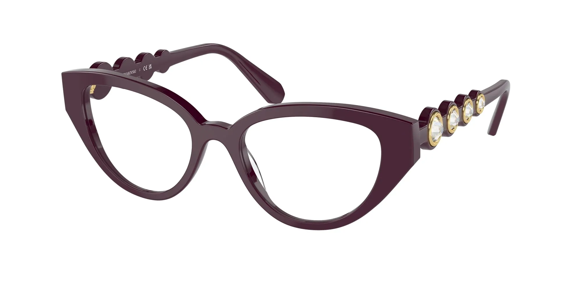 Swarovski SK2024 1044 Montature da vista Acetato Viola Trasparente Geometrica Normale - immagine 1