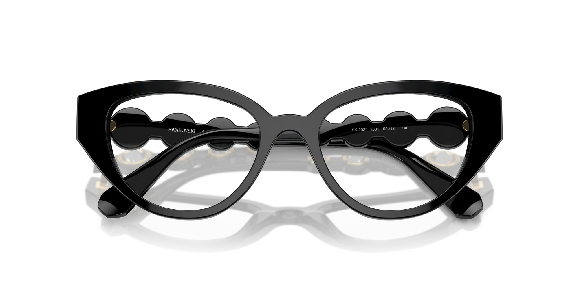 Swarovski SK2024 1001 Montature da vista Acetato Nero Geometrica Normale - immagine 2
