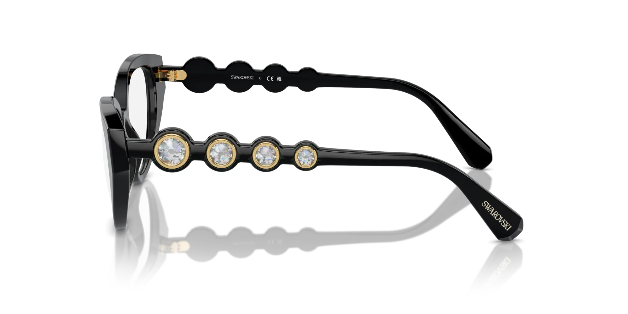 Swarovski SK2024 1001 Montature da vista Acetato Nero Geometrica Normale - immagine 4