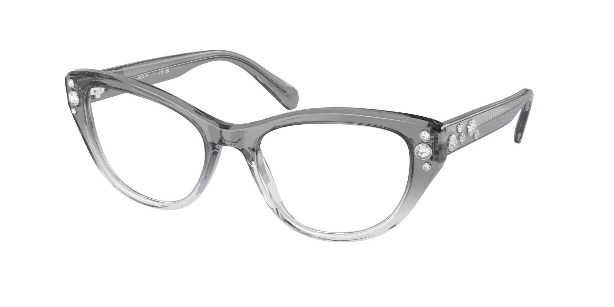 Swarovski SK2023 1046 Montature da vista Acetato Grigio Trasparente Cat Eye Normale - immagine 1