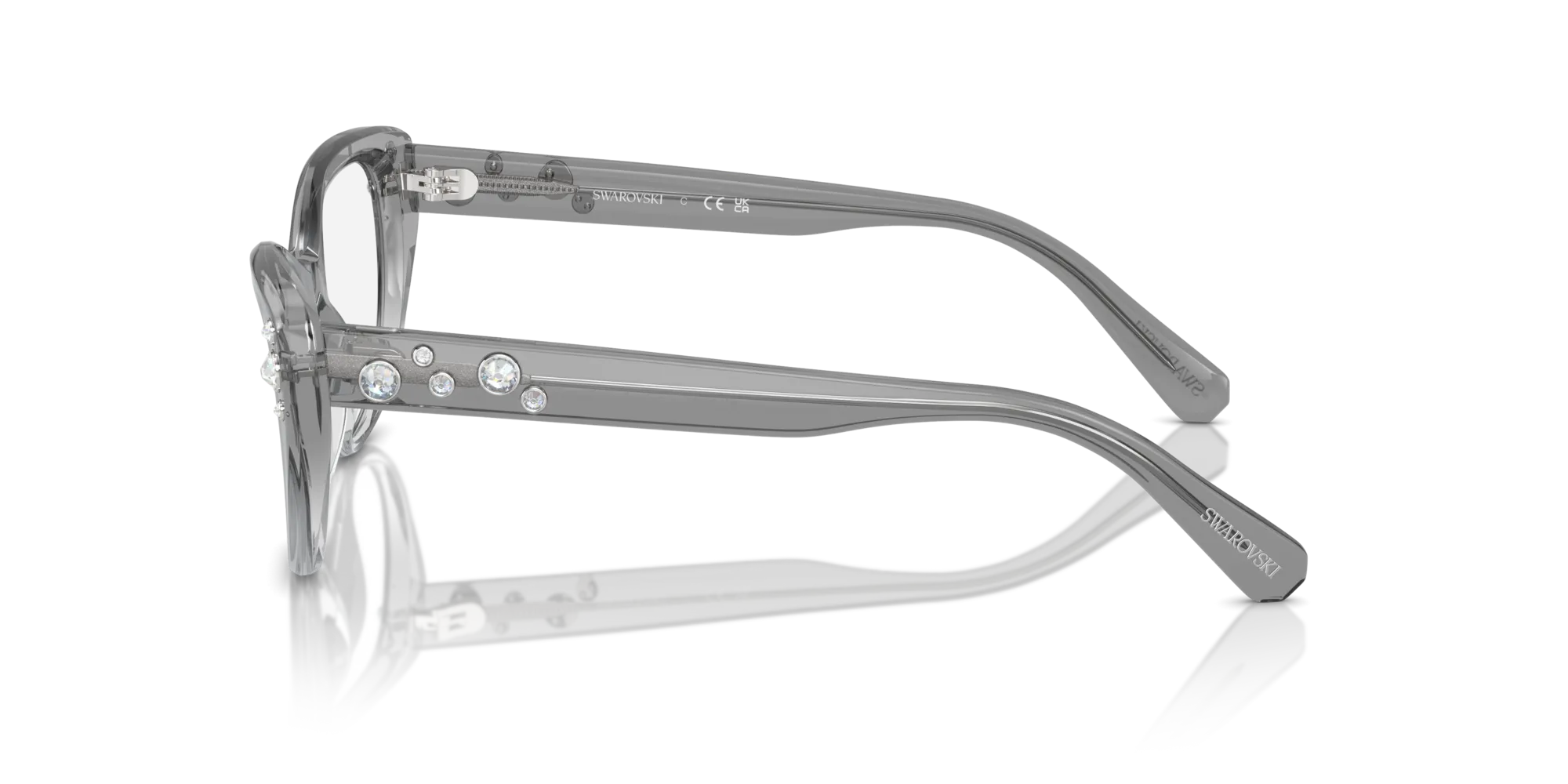 Swarovski SK2023 1046 Montature da vista Acetato Grigio Trasparente Cat Eye Normale - immagine 4