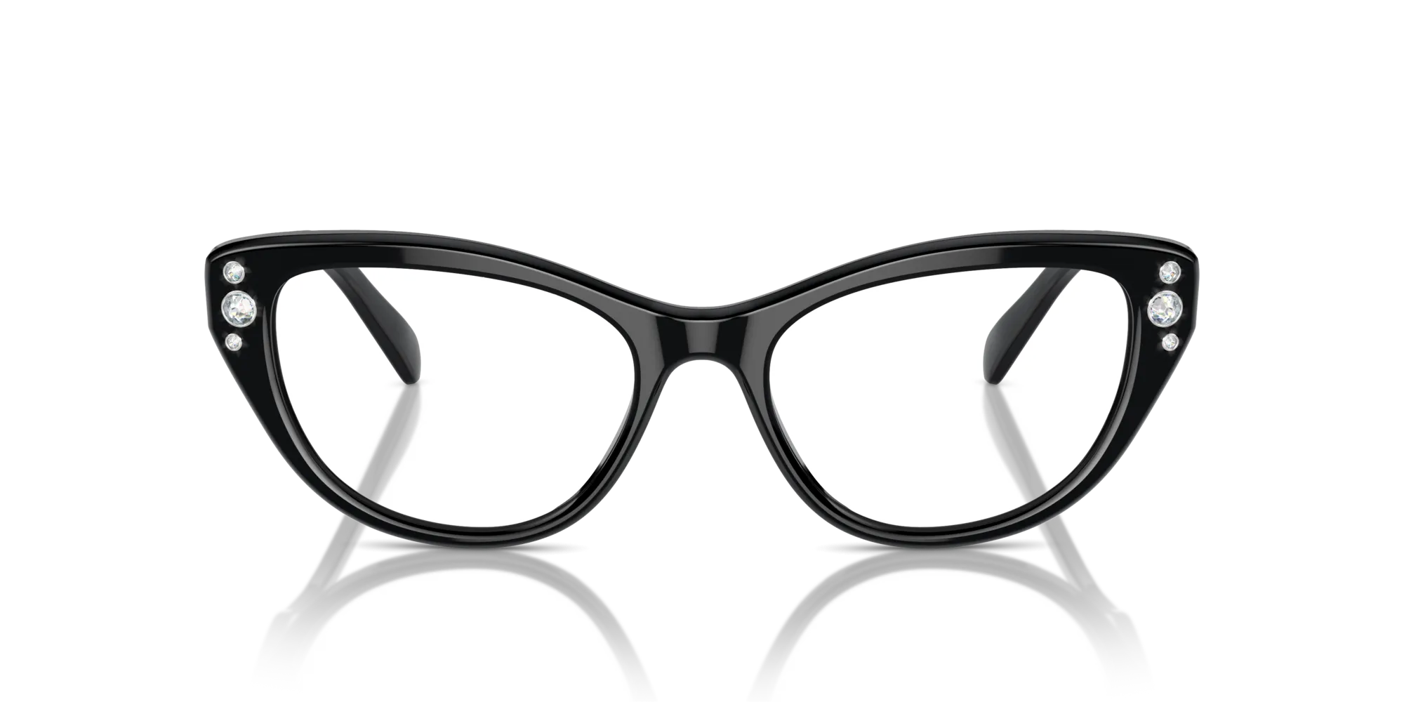 Swarovski SK2023 1001 Montature da vista Acetato Nero Trasparente Cat Eye Normale - immagine 3