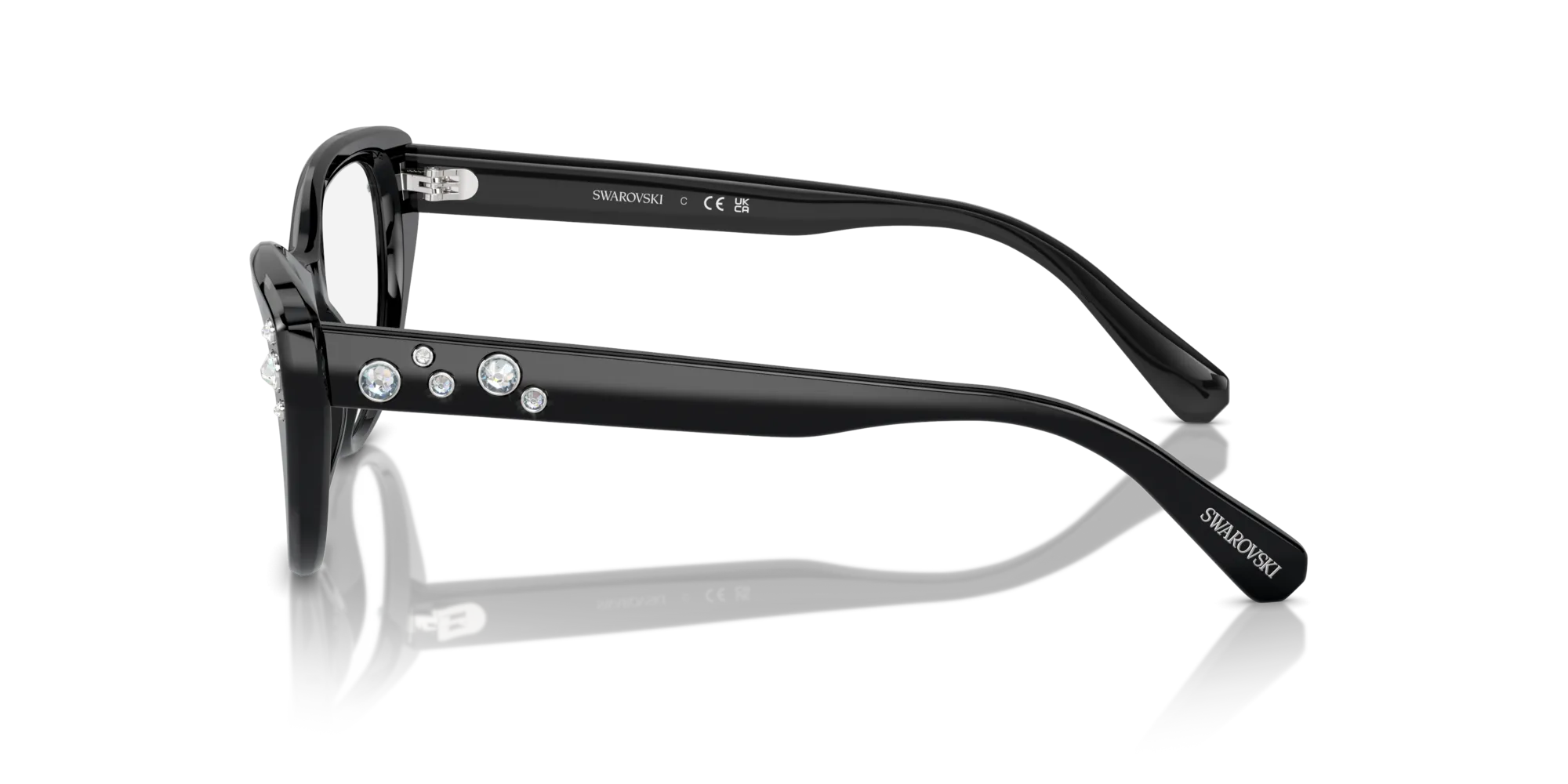 Swarovski SK2023 1001 Montature da vista Acetato Nero Trasparente Cat Eye Normale - immagine 4