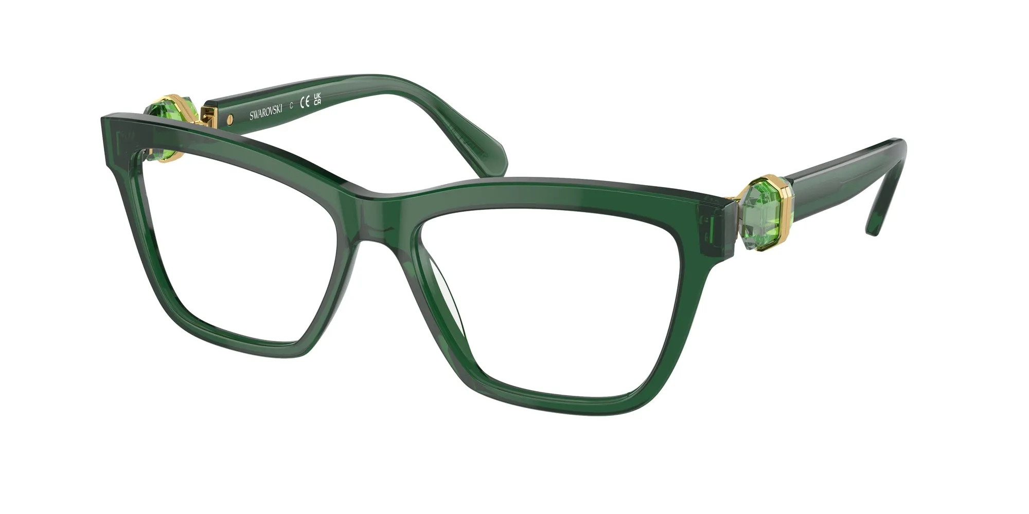 Swarovski SK2021 1045 Montature da vista Acetato Verde Trasparente Squadrata Normale - immagine 1