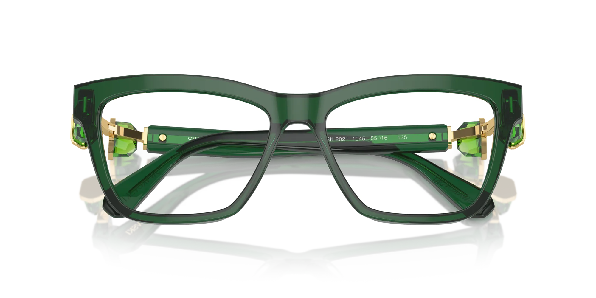 Swarovski SK2021 1045 Montature da vista Acetato Verde Trasparente Squadrata Normale - immagine 2