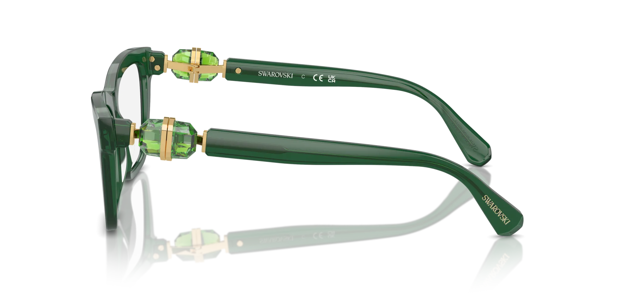 Swarovski SK2021 1045 Montature da vista Acetato Verde Trasparente Squadrata Normale - immagine 4