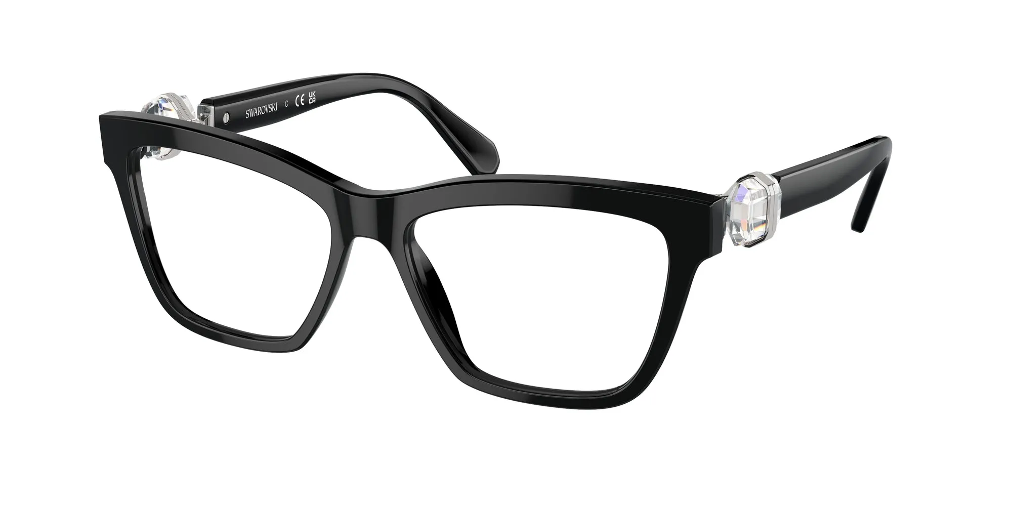 Swarovski SK2021 1001 Montature da vista Acetato Nero Squadrata Normale - immagine 1