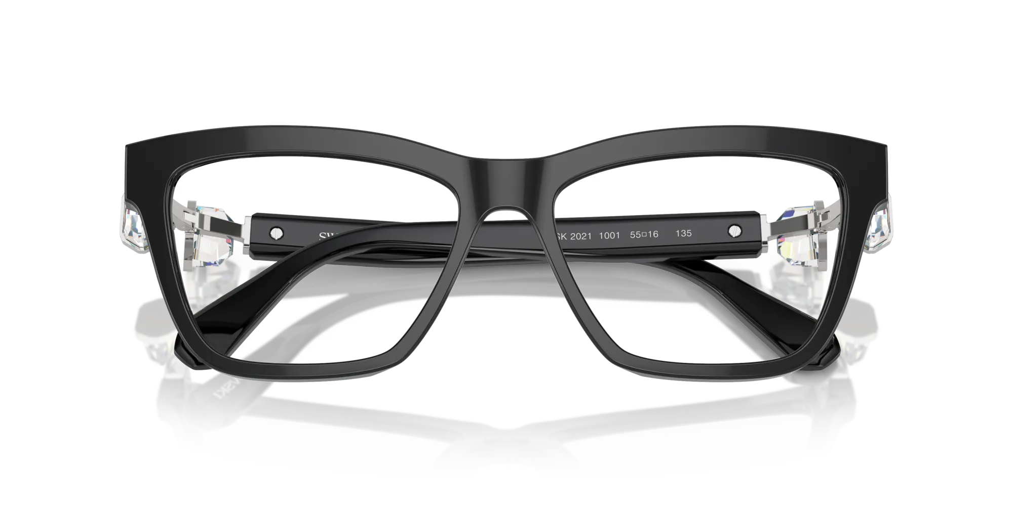 Swarovski SK2021 1001 Montature da vista Acetato Nero Squadrata Normale - immagine 2