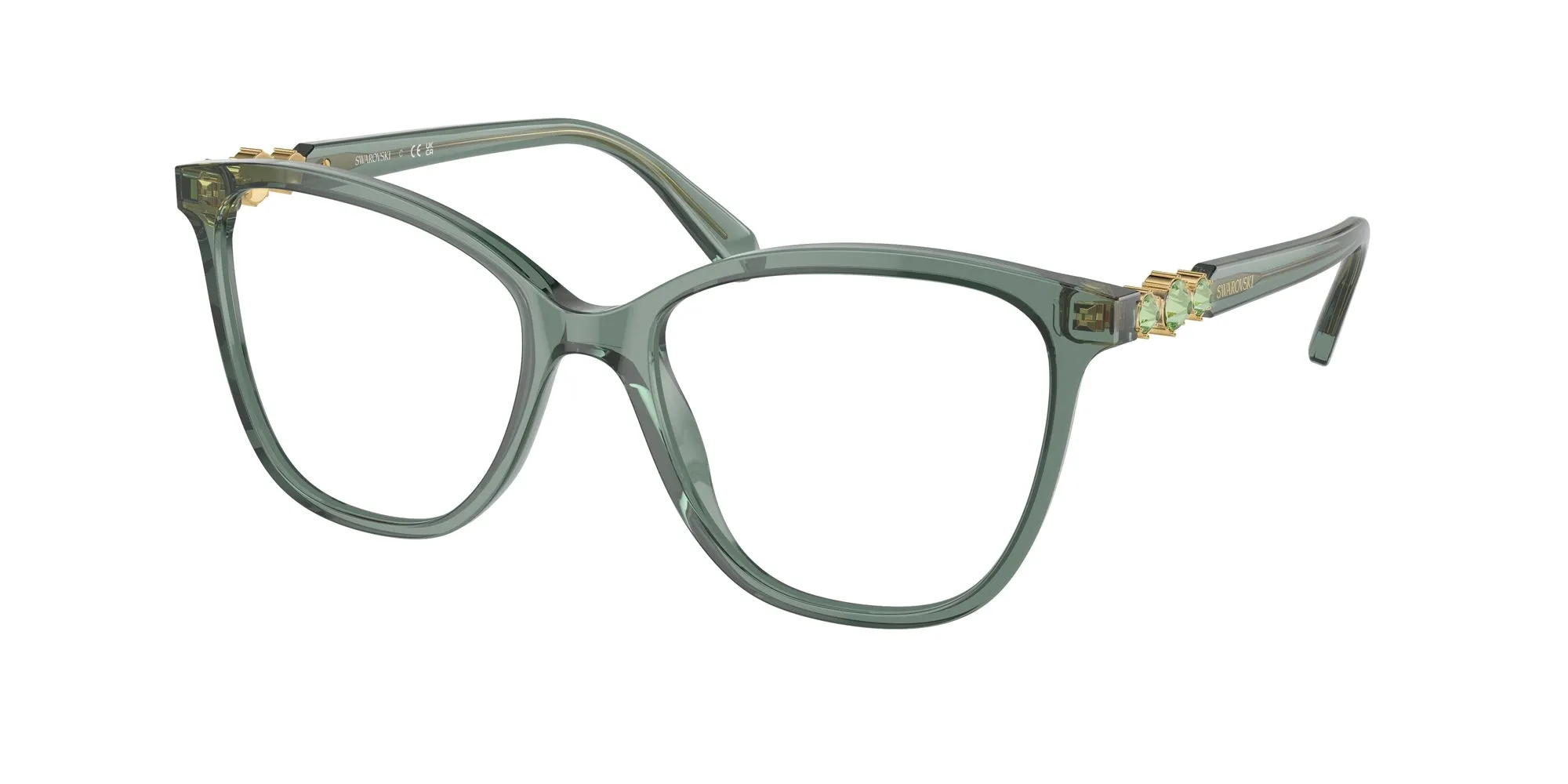 Swarovski SK2020 1043 Montature da vista Acetato Verde Squadrata Normale - immagine 1