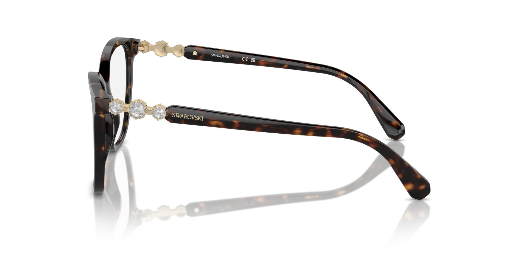 Swarovski SK2020 1002 Montature da vista Acetato Marrone Trasparente Squadrata Normale - immagine 4